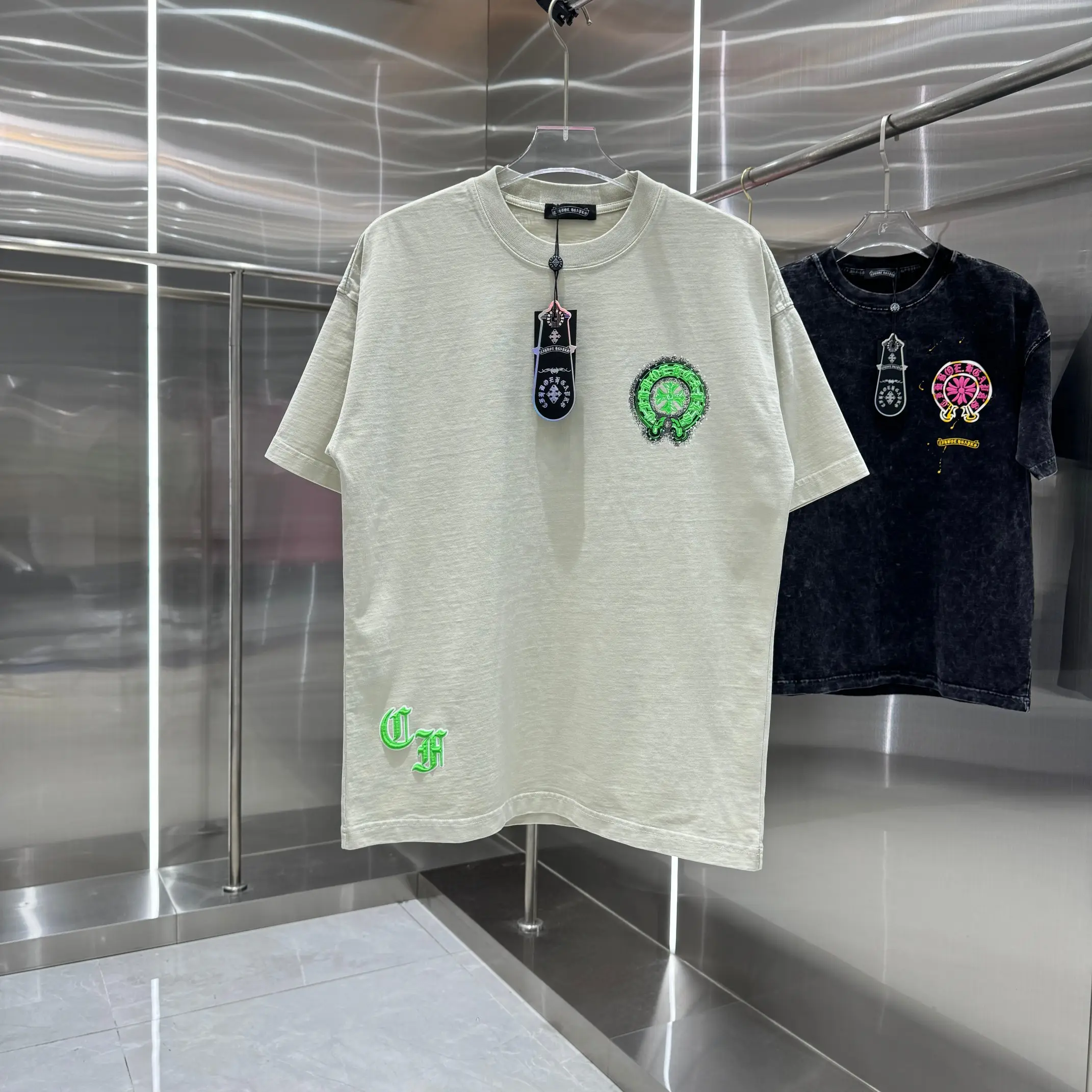 Chrome Hearts Puff Print Acid Wash T-Shirt D18013809