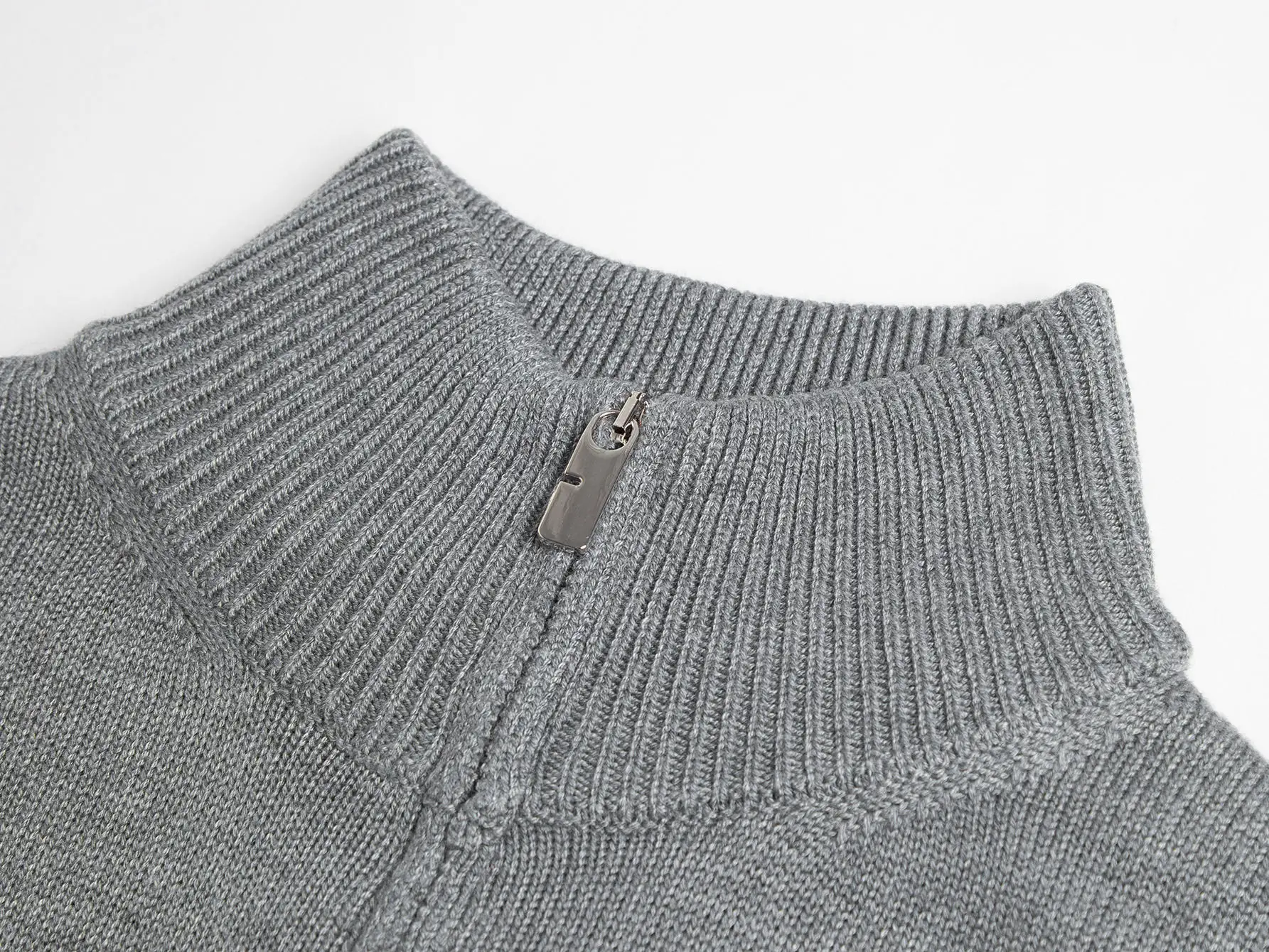Embroidered Wool-Blend Half-Zip Sweater D18016028 — view 4