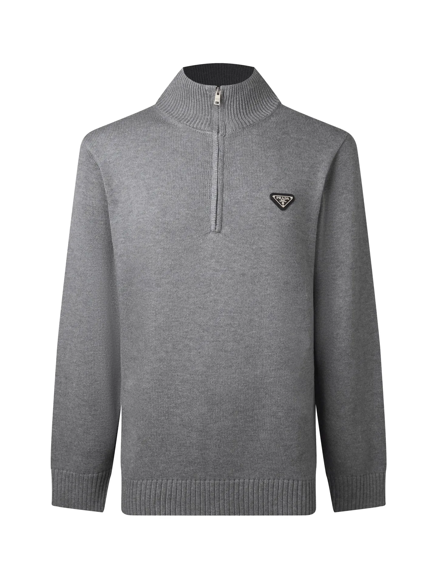 Logo-Plaque Half-Zip Wool Sweater D18016041