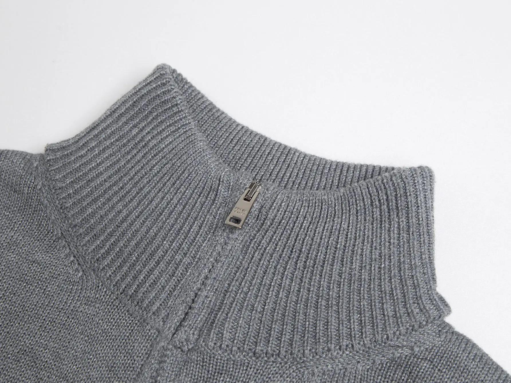 Logo-Plaque Half-Zip Wool Sweater D18016041 — view 3