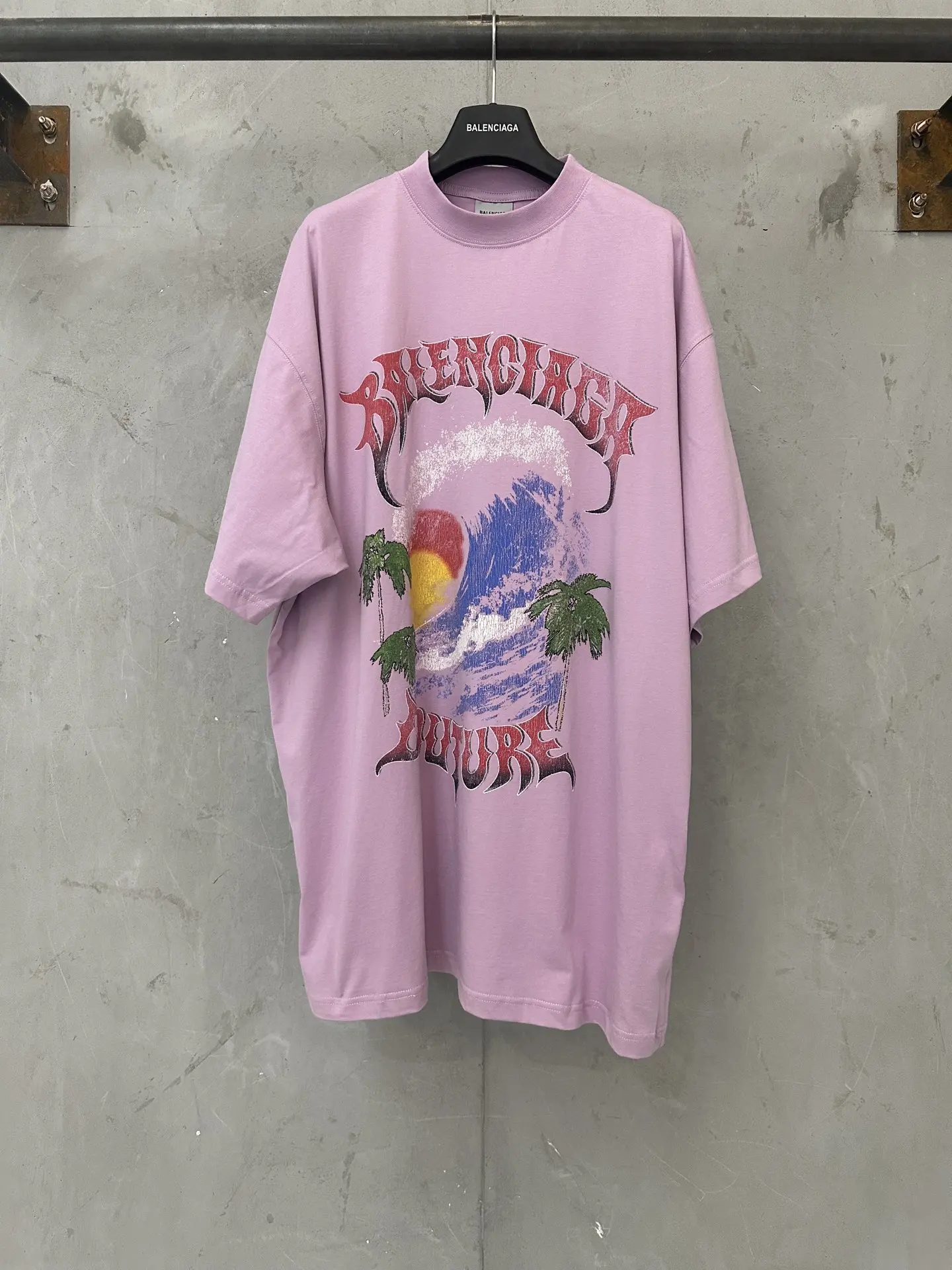 Palm Tree Graphic Oversized T-Shirt D18011340