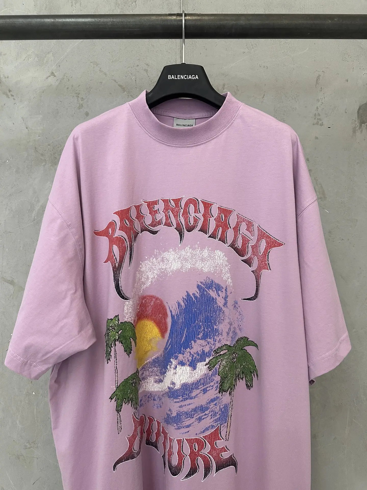 Palm Tree Graphic Oversized T-Shirt D18011340 — view 3