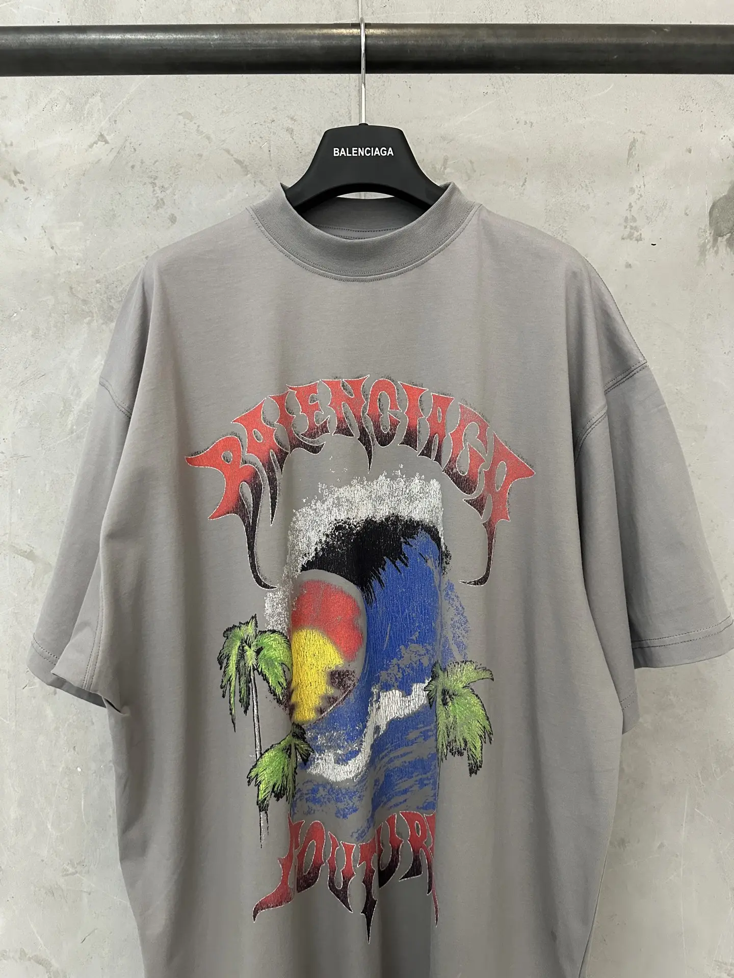 Palm Tree Graphic Oversized T-Shirt D18011339 — view 3