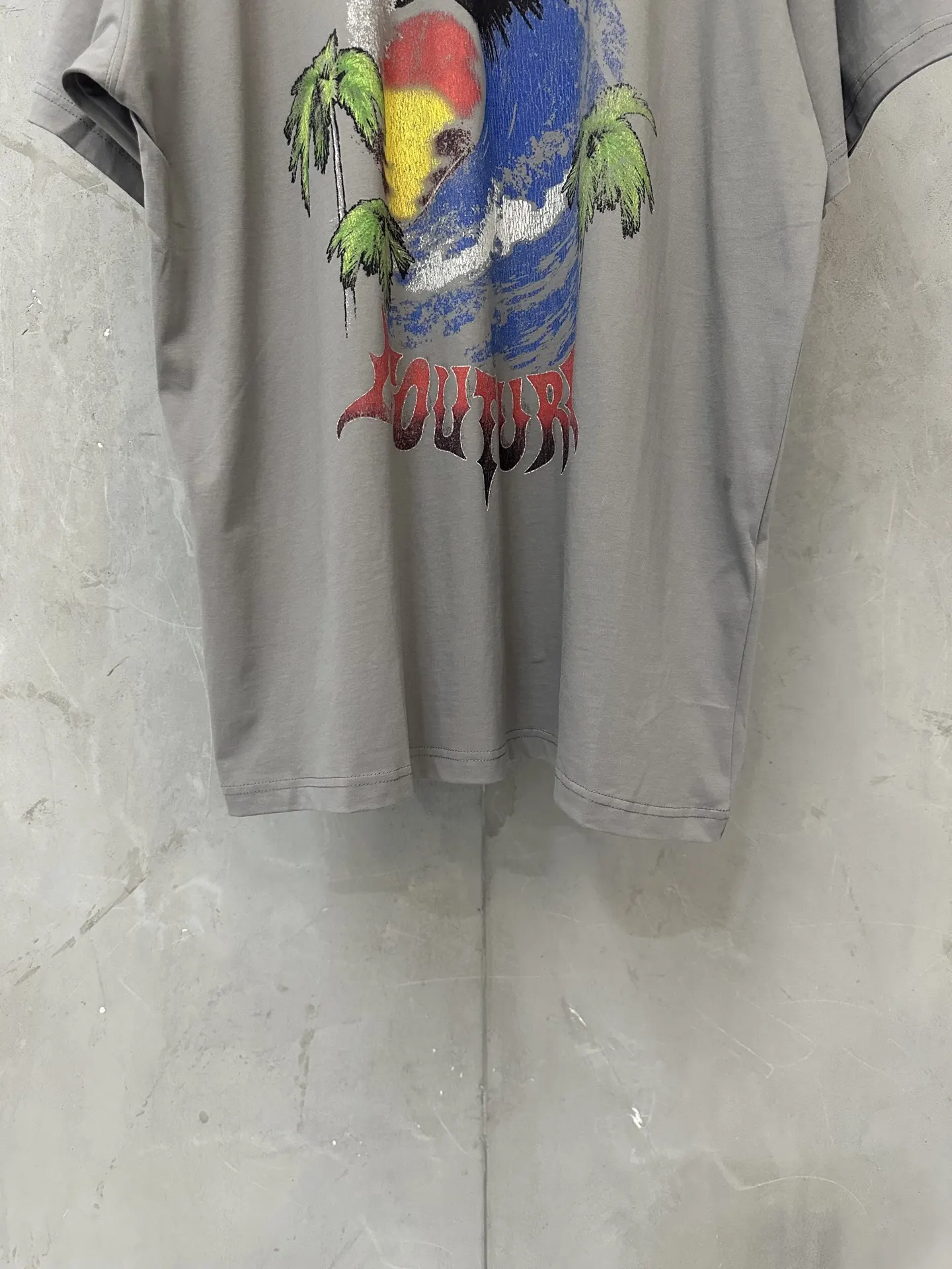 Palm Tree Graphic Oversized T-Shirt D18011339 — view 4