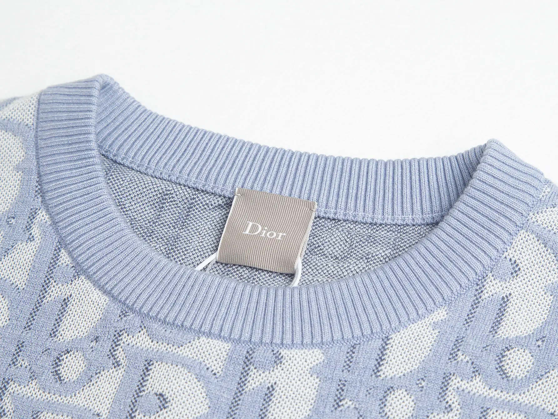 Oblique Jacquard Wool-Blend Knit T-Shirt D18015789 — view 3