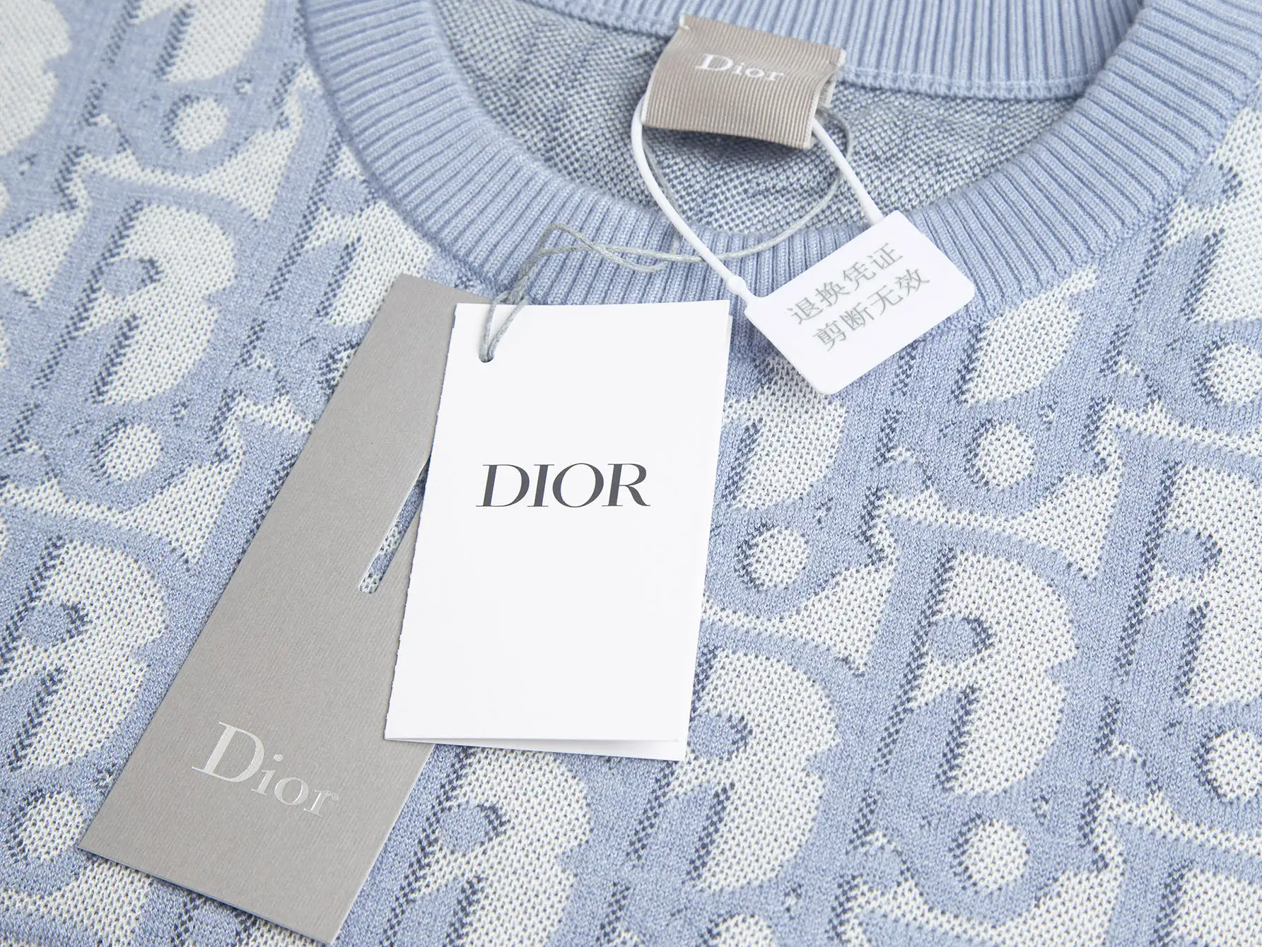 Oblique Jacquard Wool-Blend Knit T-Shirt D18015789 — view 5