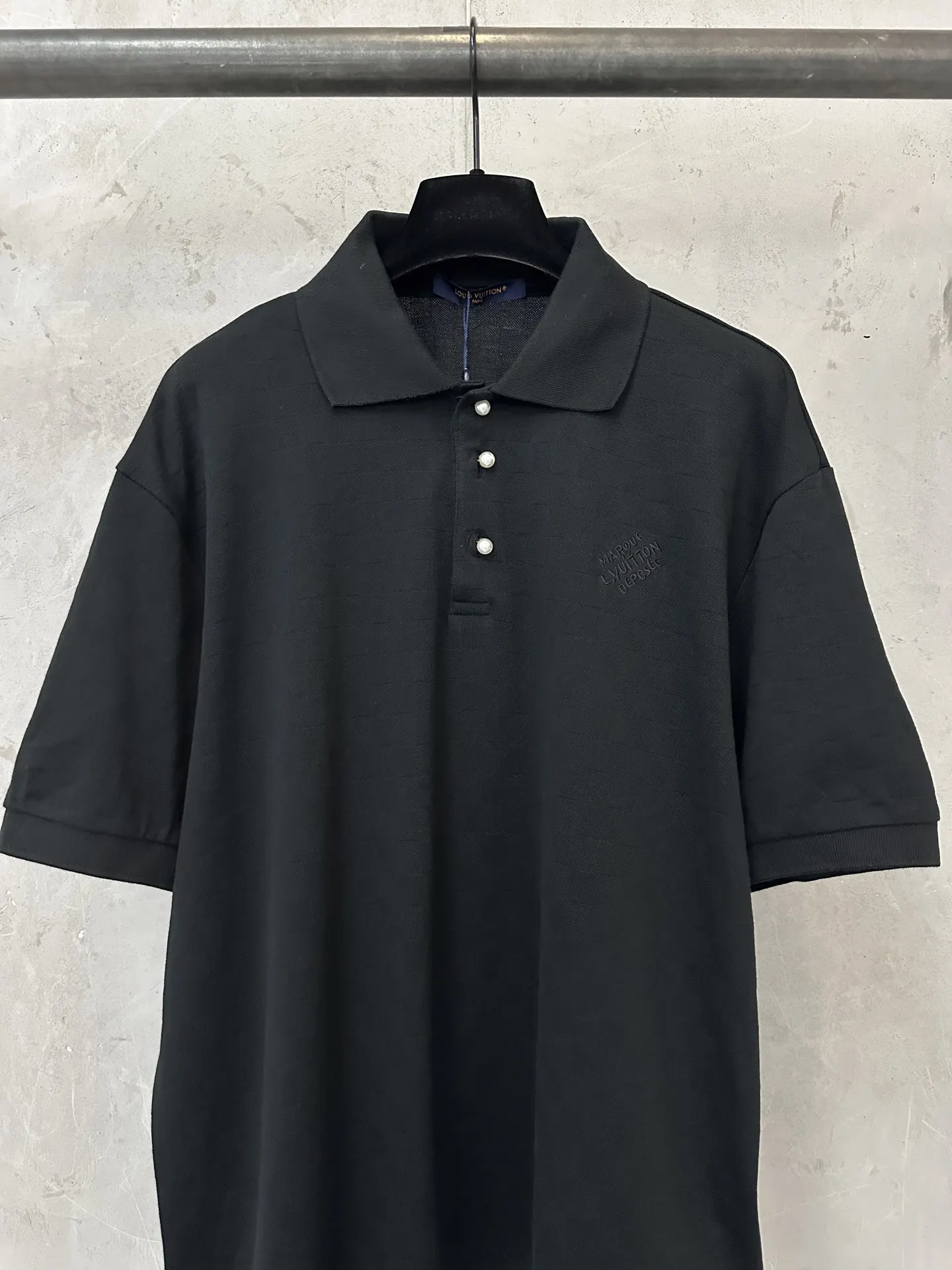Pearl-Button Embroidered Cotton Polo Shirt D18511360 — view 3