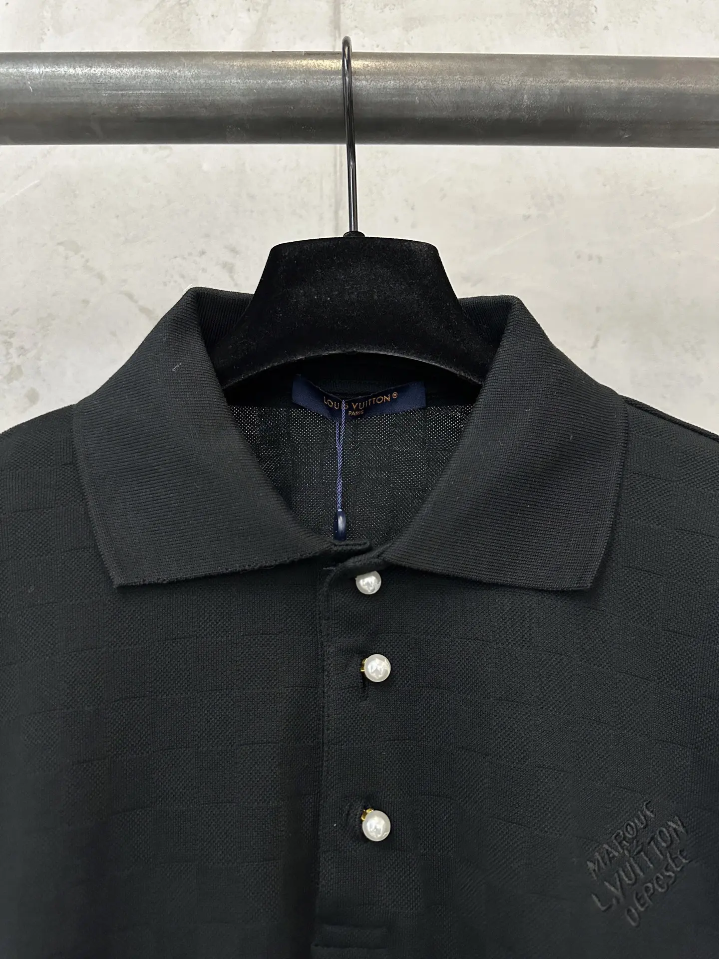 Pearl-Button Embroidered Cotton Polo Shirt D18511360 — view 5