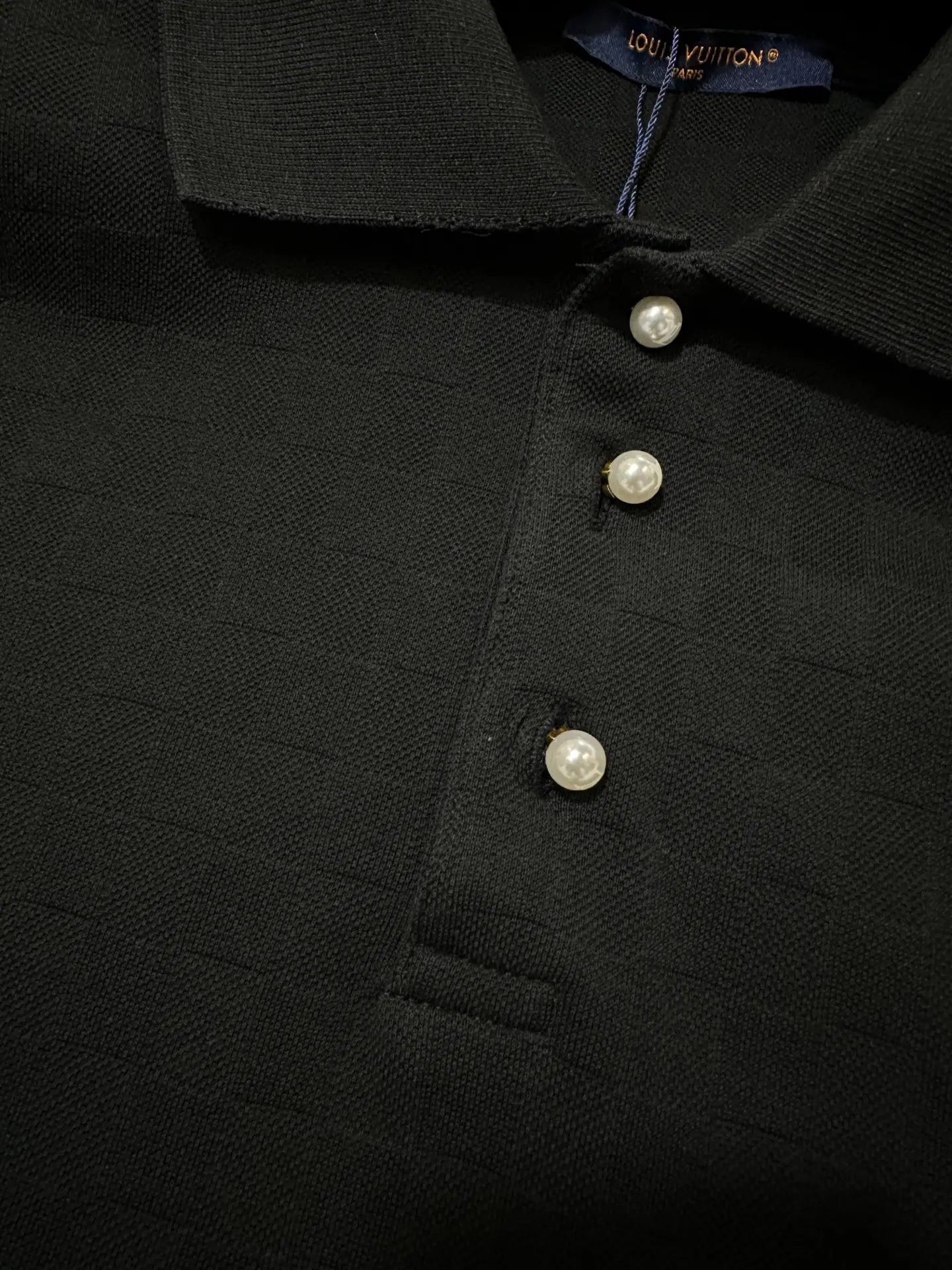 Pearl-Button Embroidered Cotton Polo Shirt D18511360 — view 6