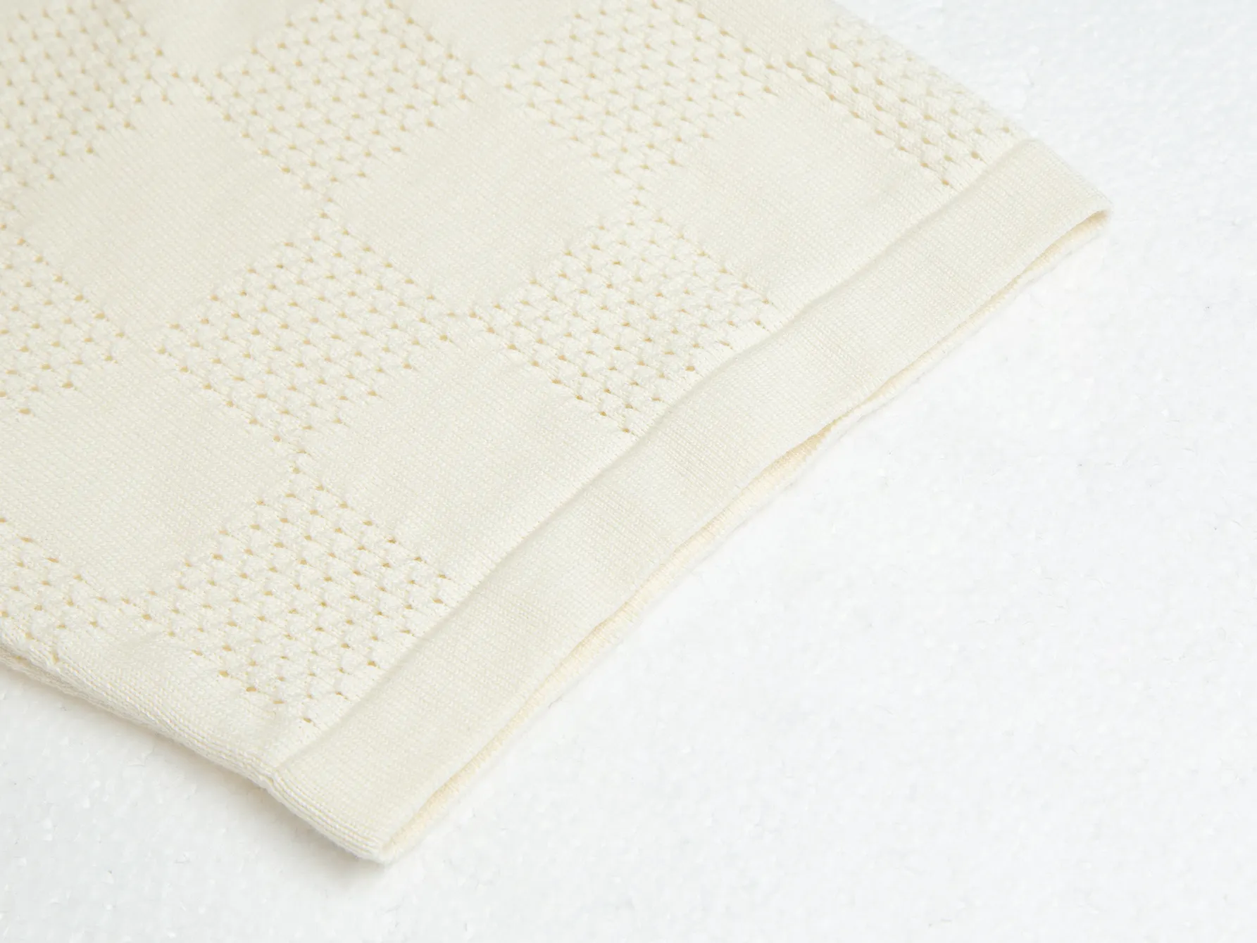 Damier Perforated Wool-Blend Knit T-Shirt D18511218 — view 6