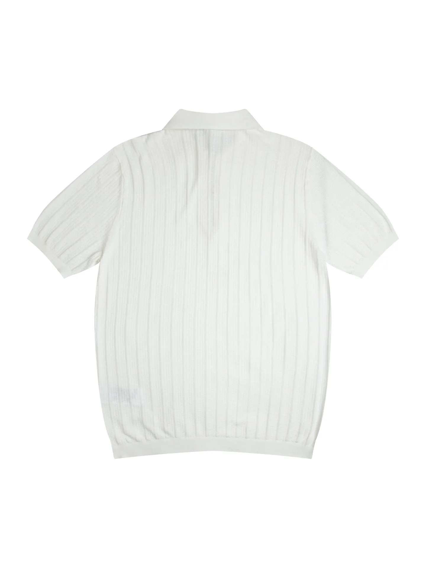 Half-Zip Ribbed Wool-Blend Polo Shirt D19011051 — view 2