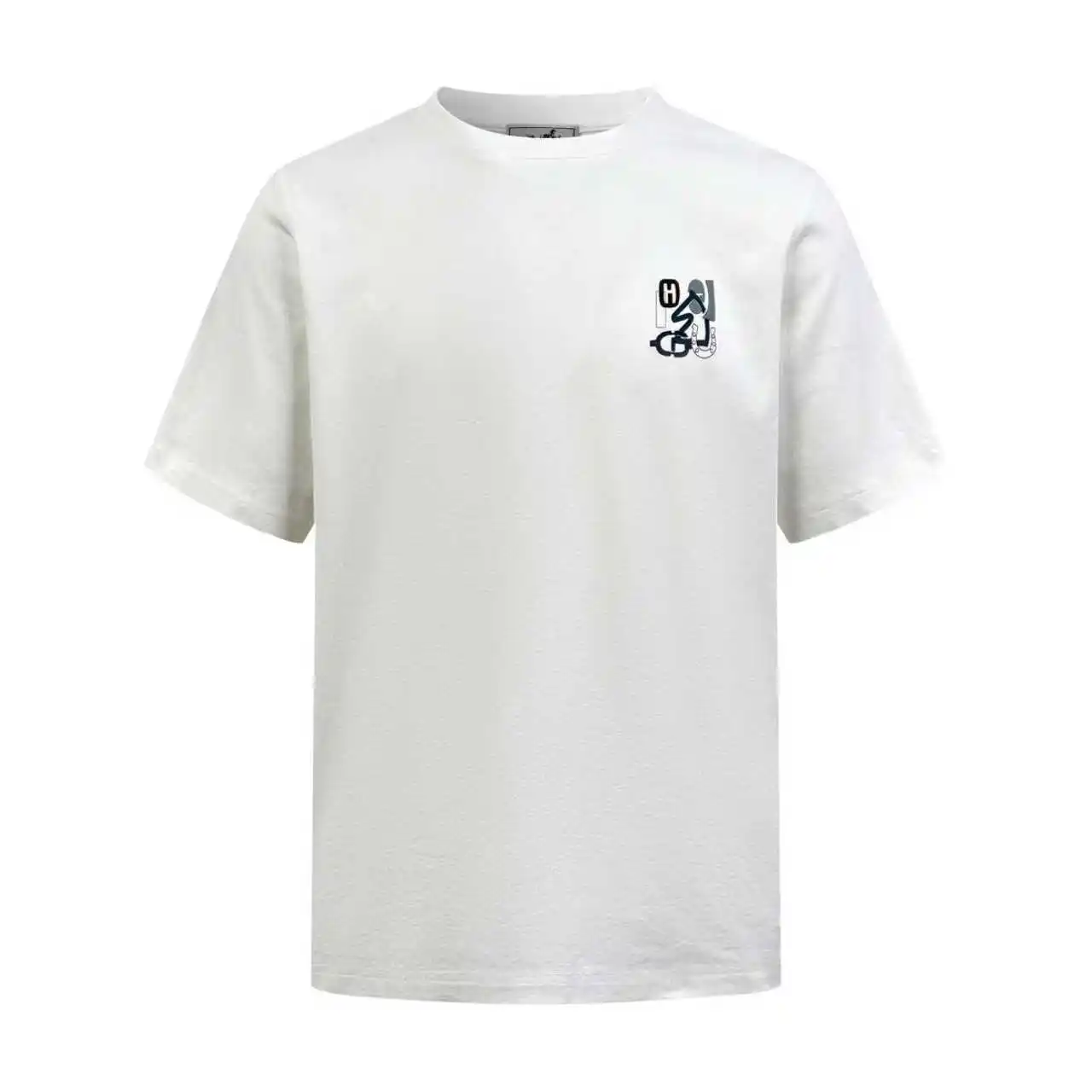Leather Patch Cotton Jersey T-Shirt D19013840