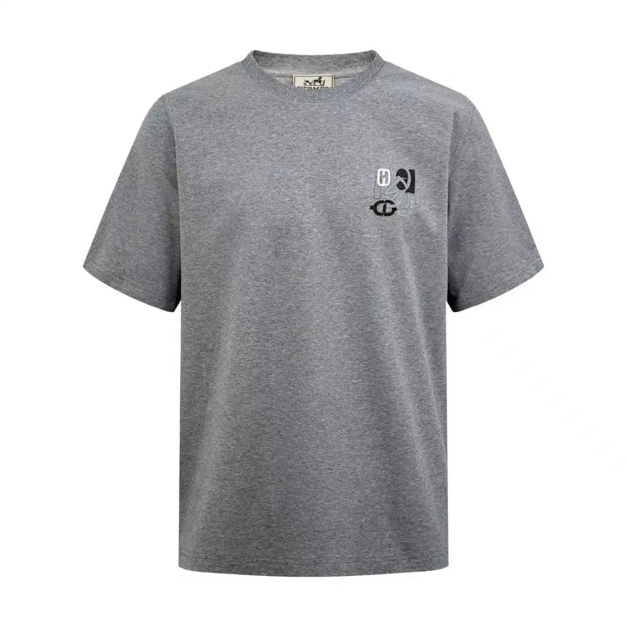 Leather Patch Cotton Jersey T-Shirt D19013839