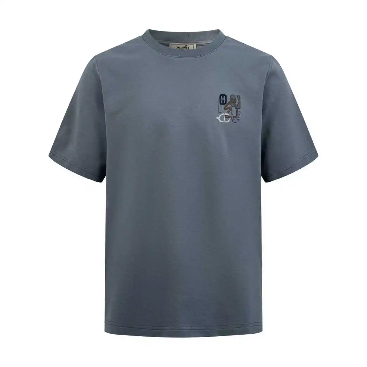 Leather Patch Cotton T-Shirt D19013841