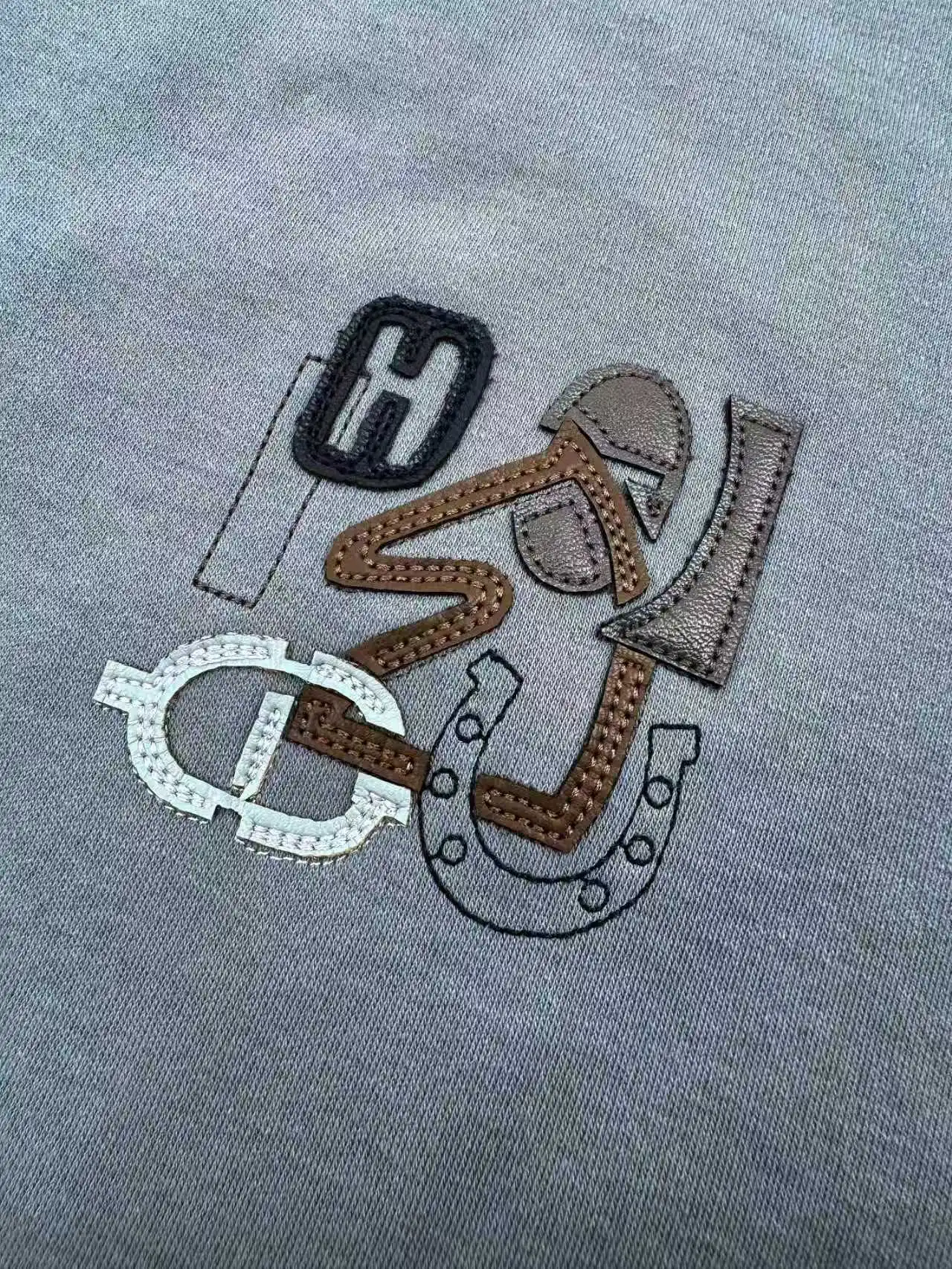 Leather Patch Cotton T-Shirt D19013841 — view 4