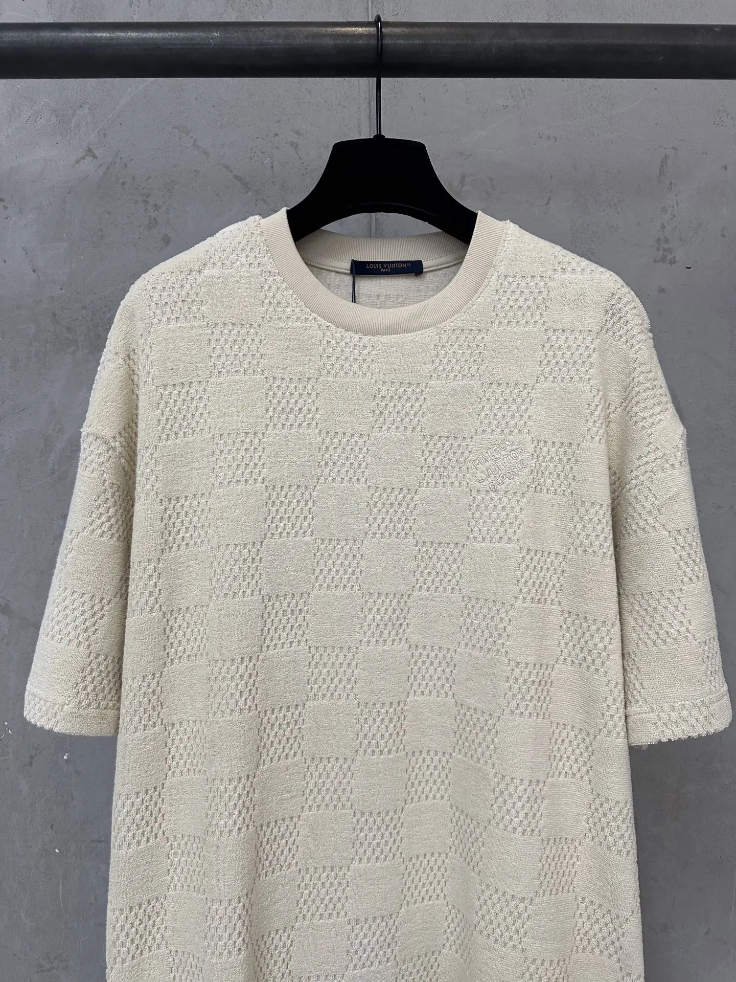 Damier Cotton-Terry Jacquard T-Shirt D19011343 — view 3