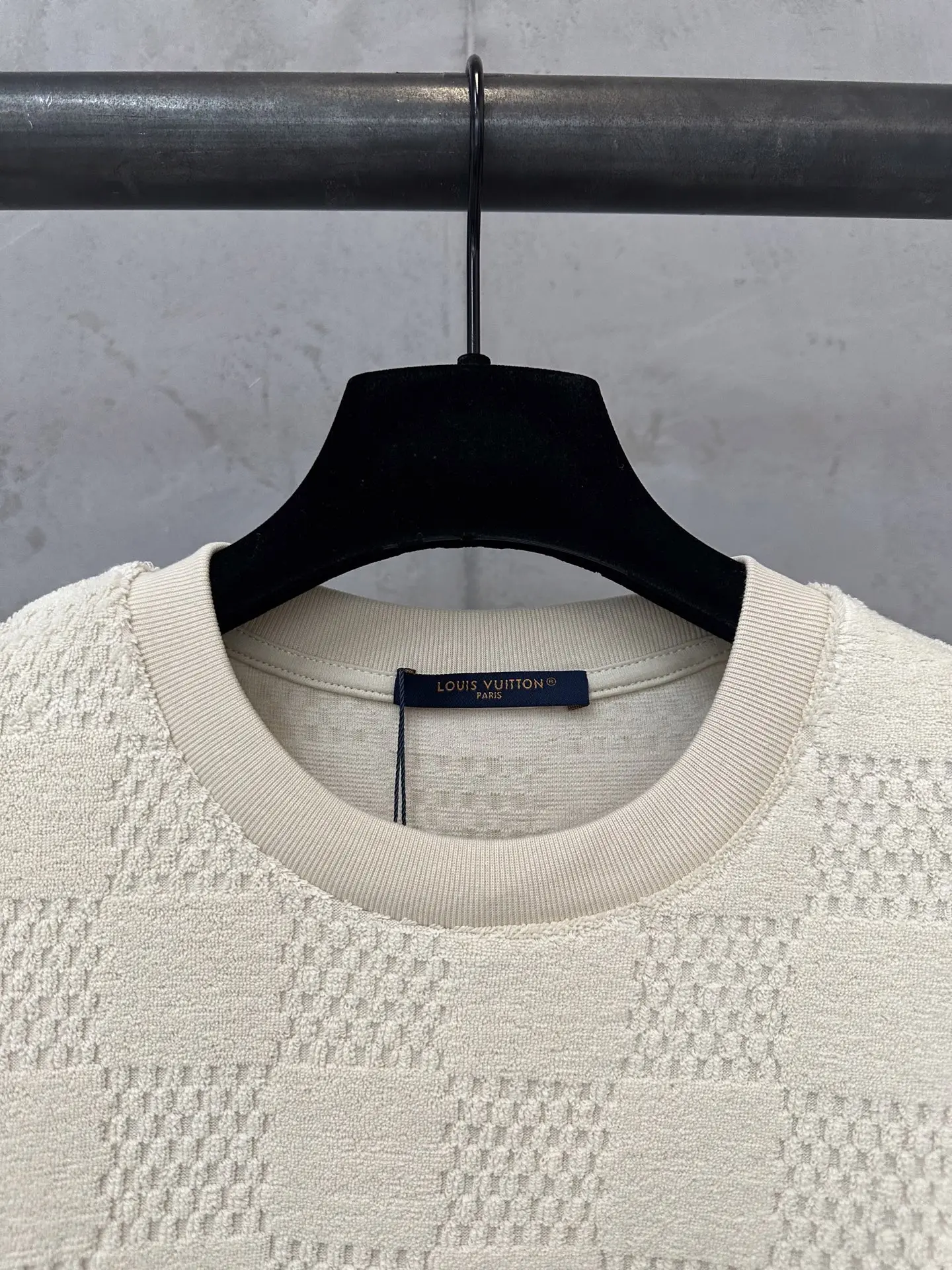 Damier Cotton-Terry Jacquard T-Shirt D19011343 — view 5