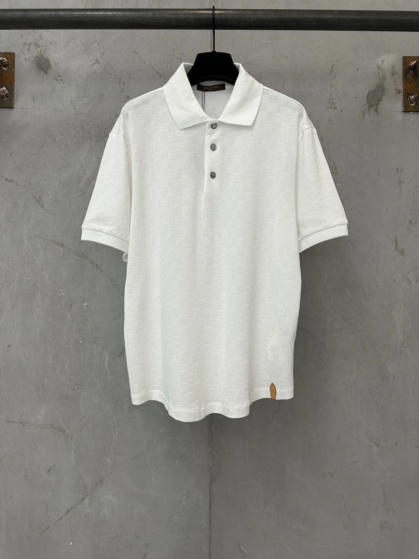 Damier Jacquard Cotton-Blend Polo Shirt D19011358
