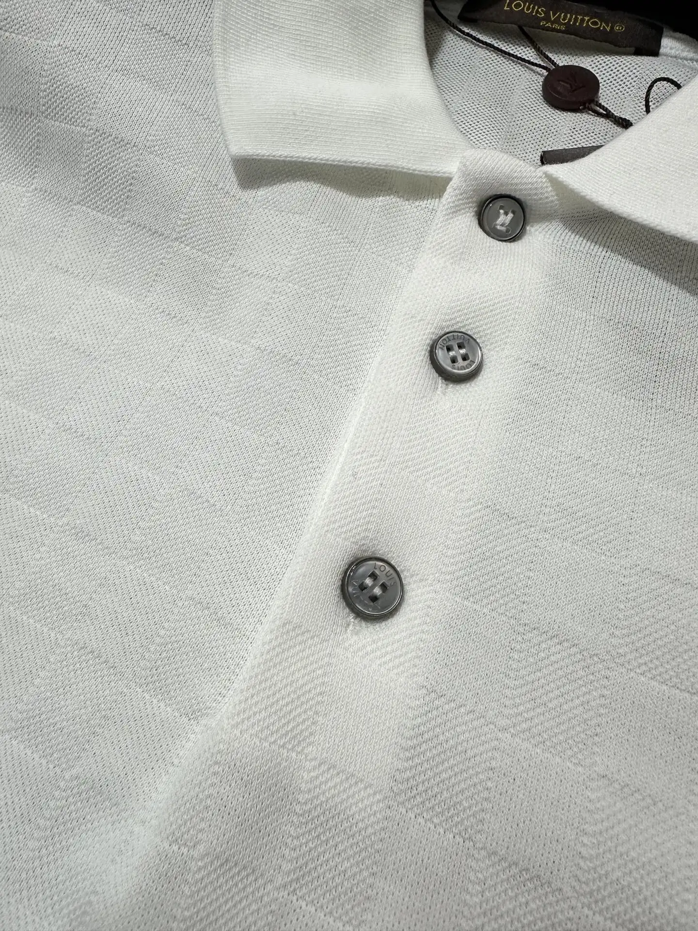 Damier Jacquard Cotton-Blend Polo Shirt D19011358 — view 6