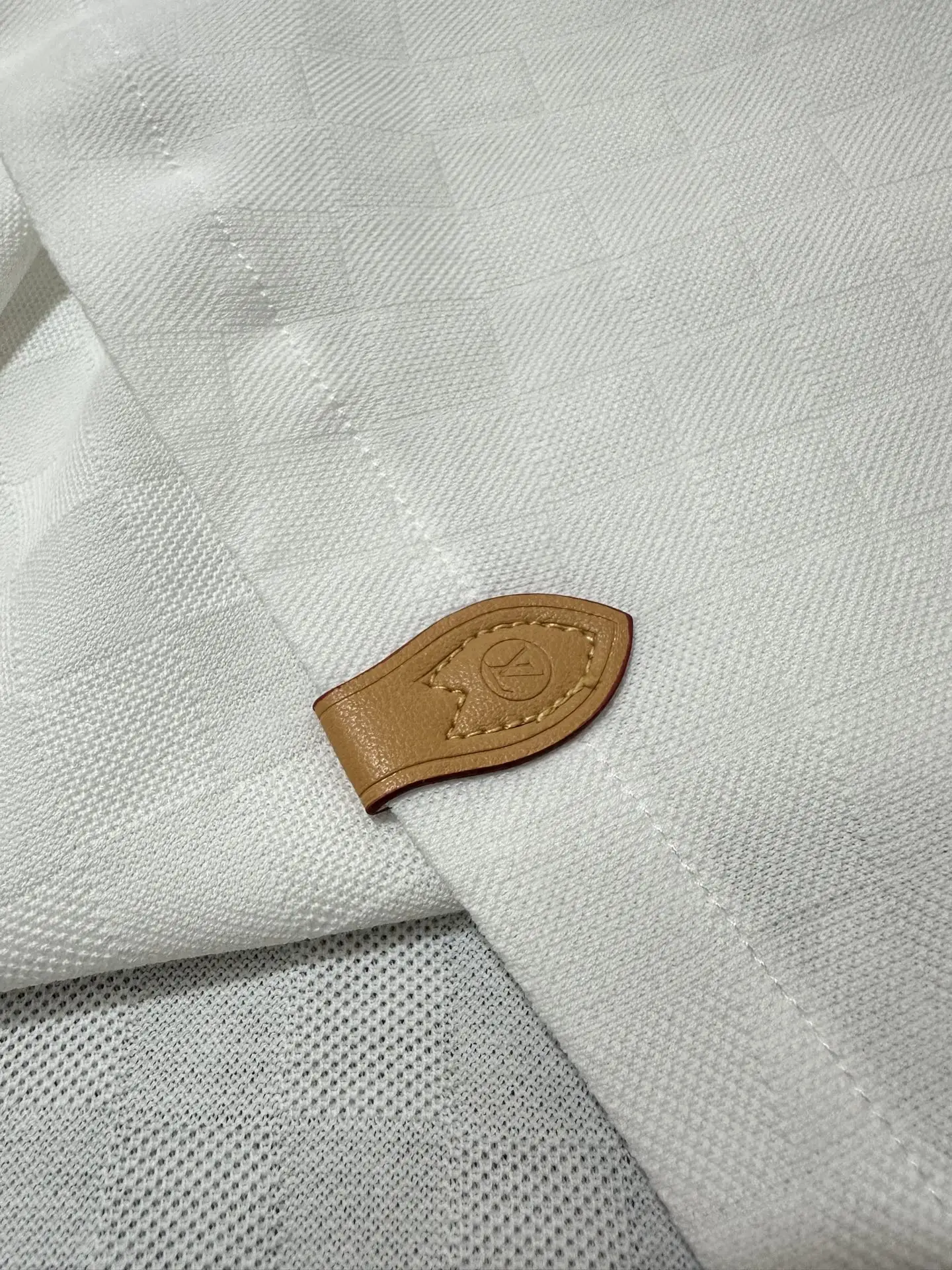 Damier Jacquard Cotton-Blend Polo Shirt D19011358 — view 8