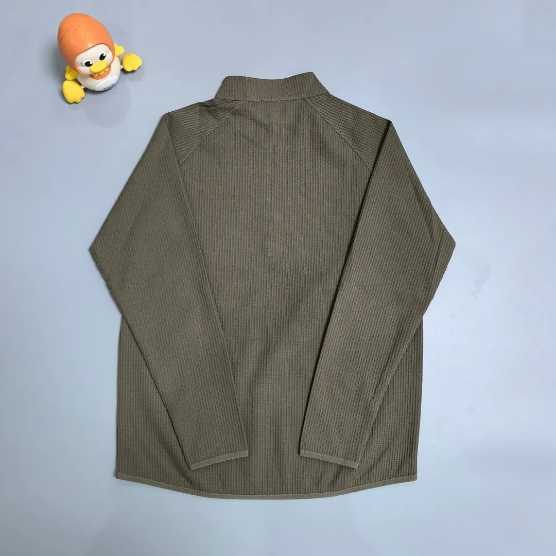 Waffle-Knit Half-Zip Long-Sleeve Top D19018981 — view 2