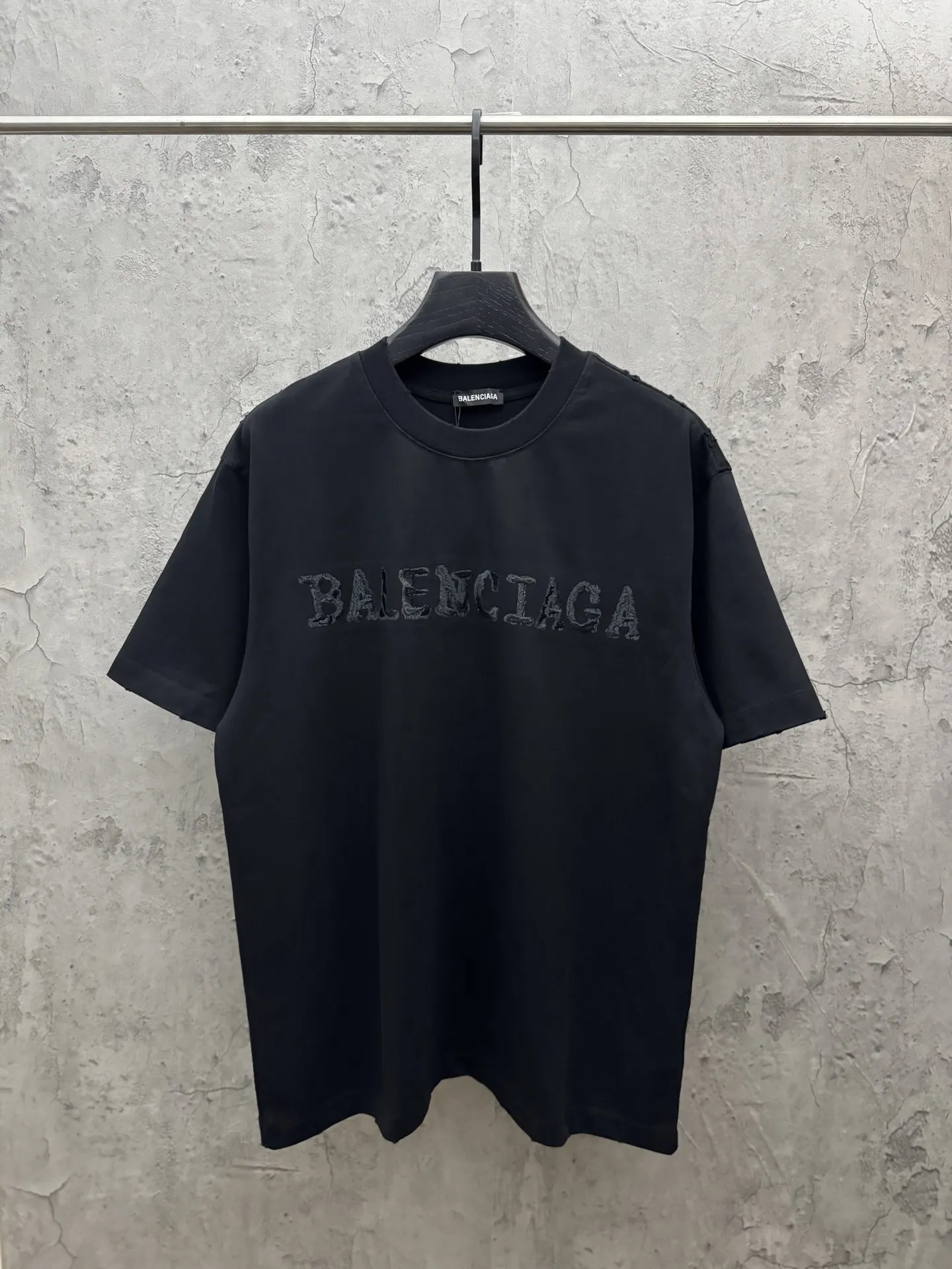Embroidered Logo Fringe Cotton T-Shirt D19013867