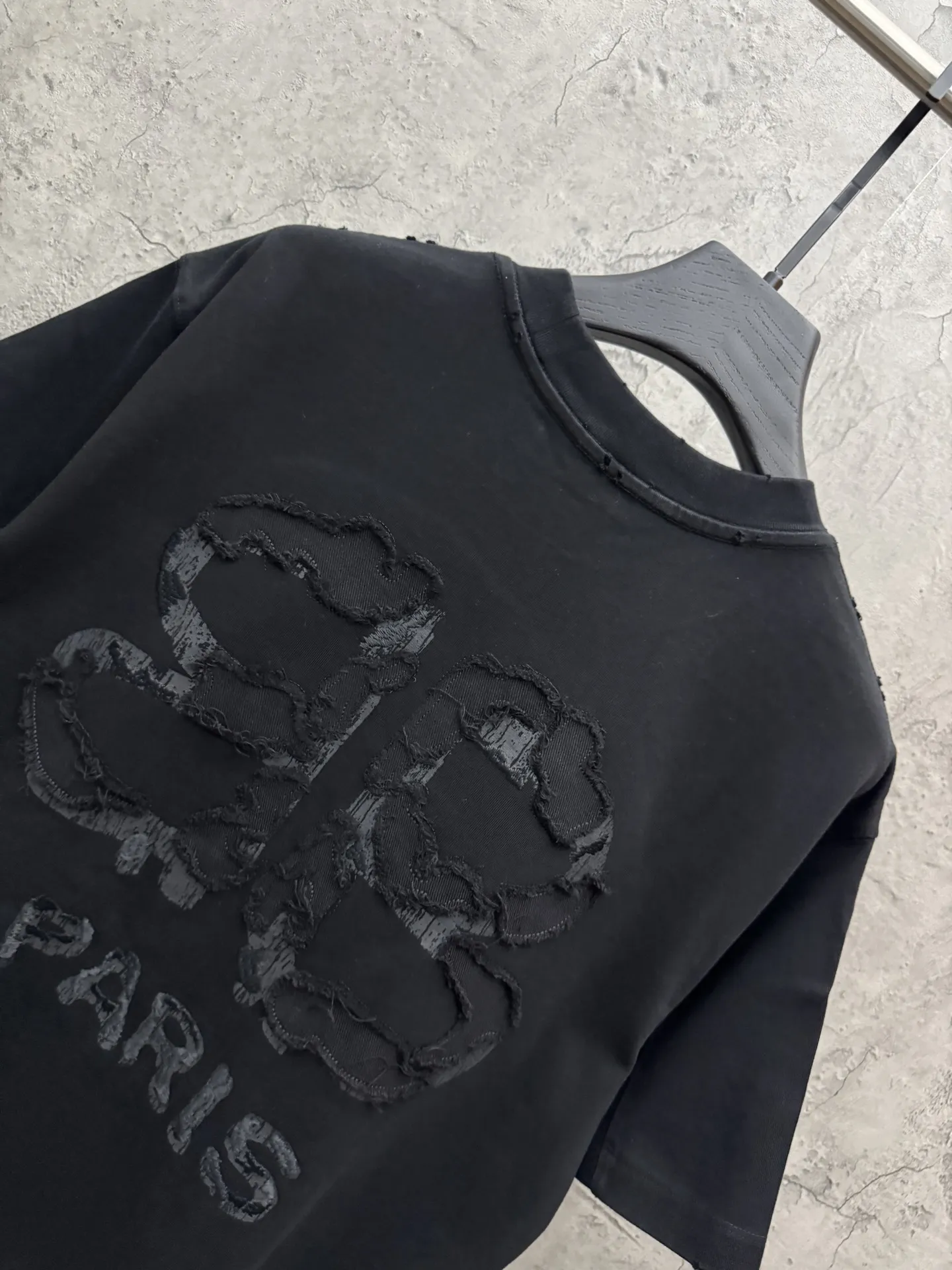 Embroidered Logo Fringe Cotton T-Shirt D19013867 — view 4