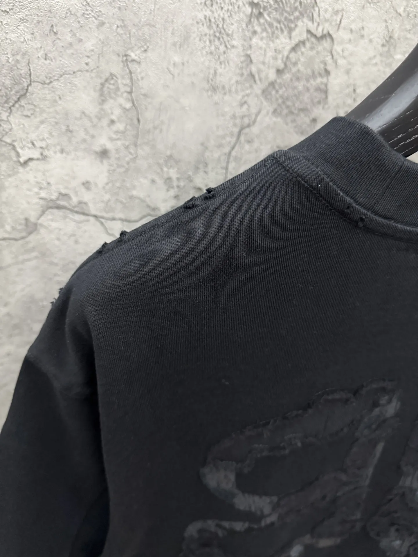 Embroidered Logo Fringe Cotton T-Shirt D19013867 — view 9
