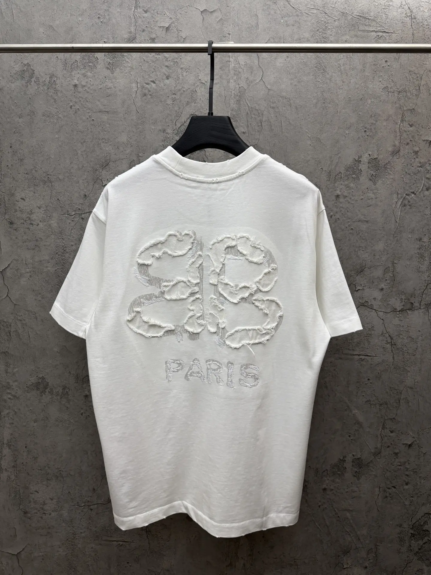 Embroidered Logo Fringe Cotton T-Shirt D19013868 — view 2