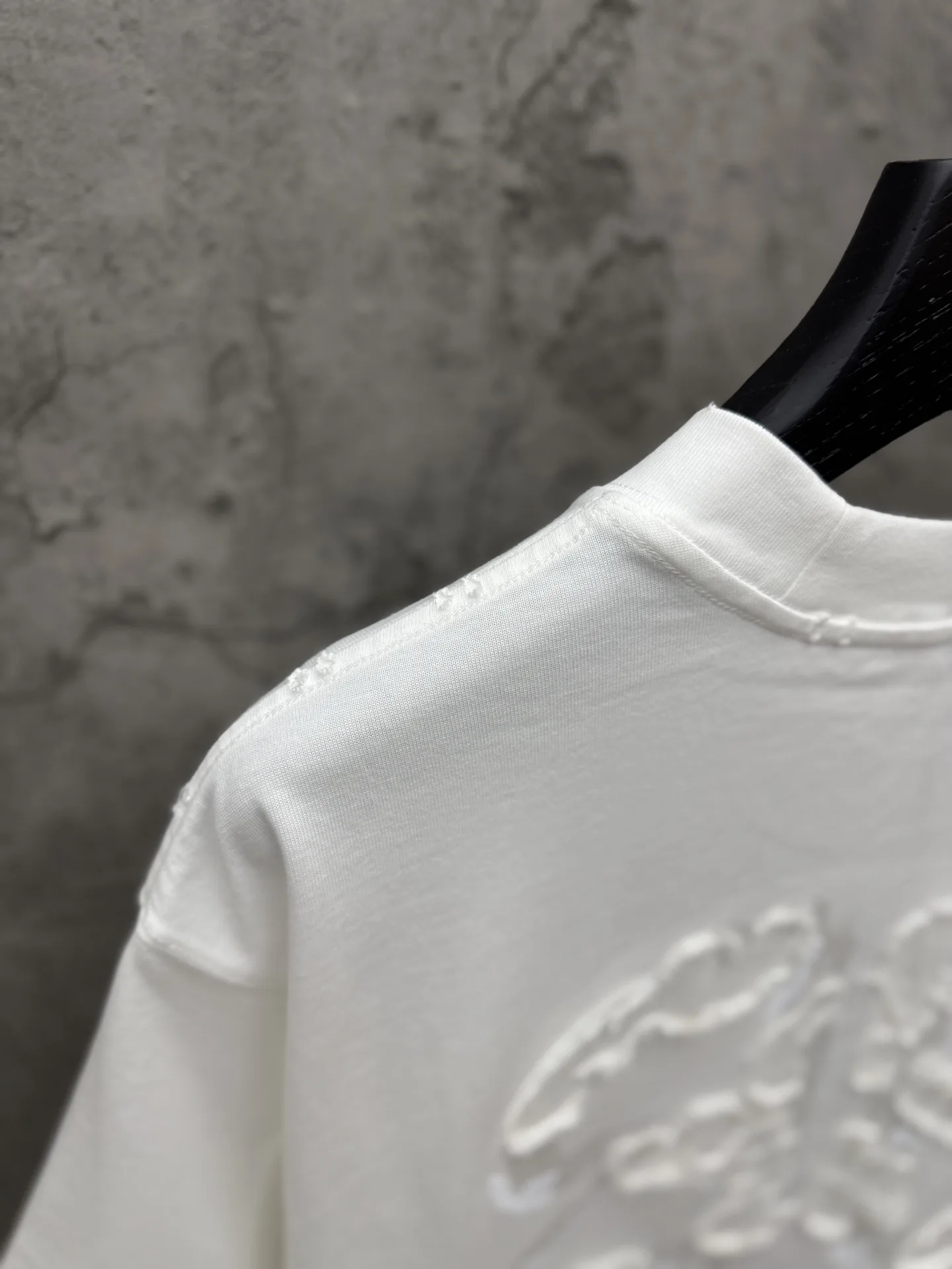 Embroidered Logo Fringe Cotton T-Shirt D19013868 — view 9