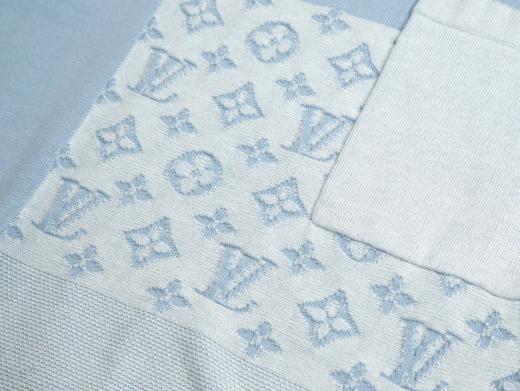 Monogram Patchwork Wool-Blend Knit T-Shirt D19011059 — view 3