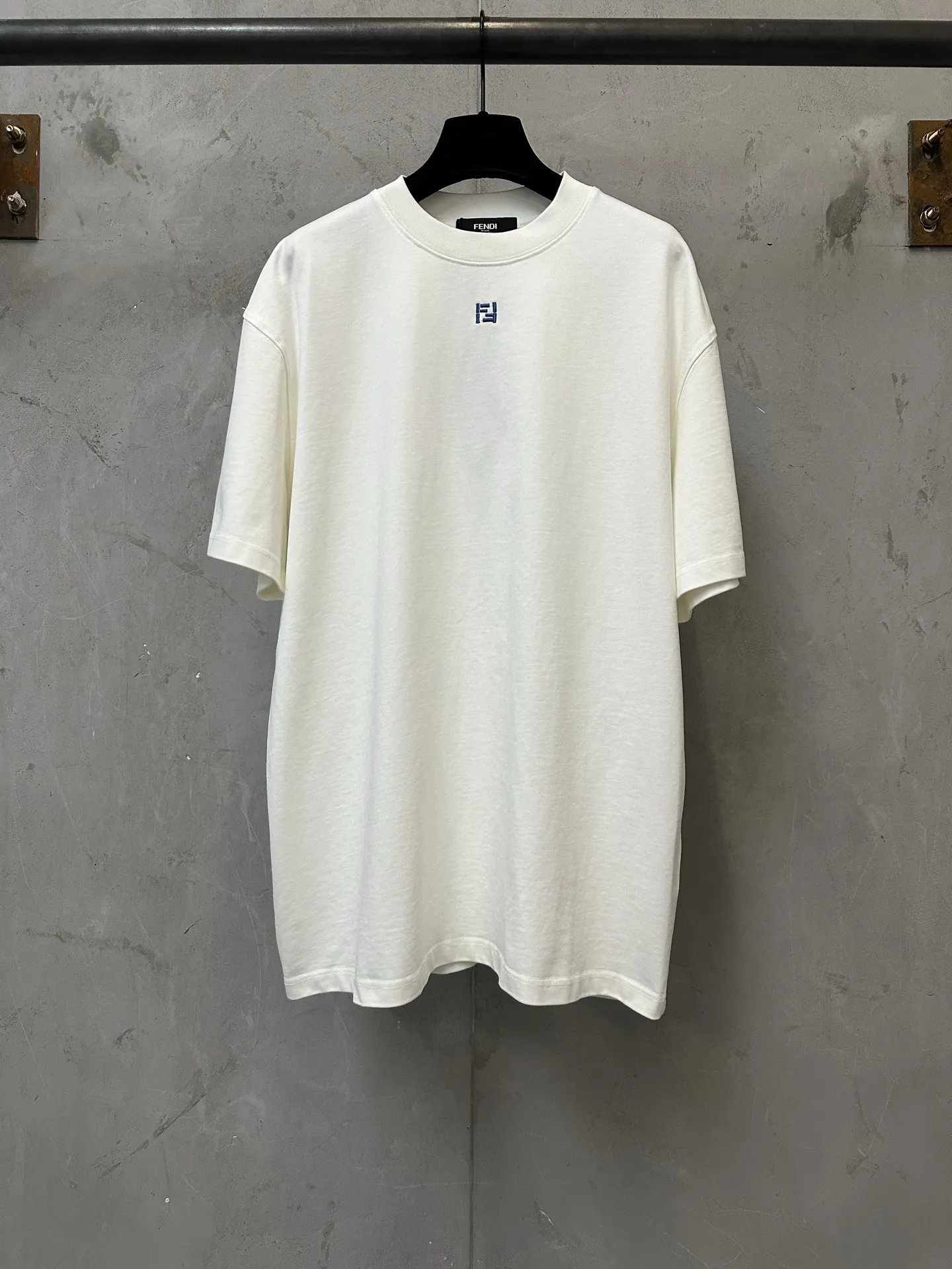 FF Logo Embroidered Heavyweight Cotton T-Shirt D19011167