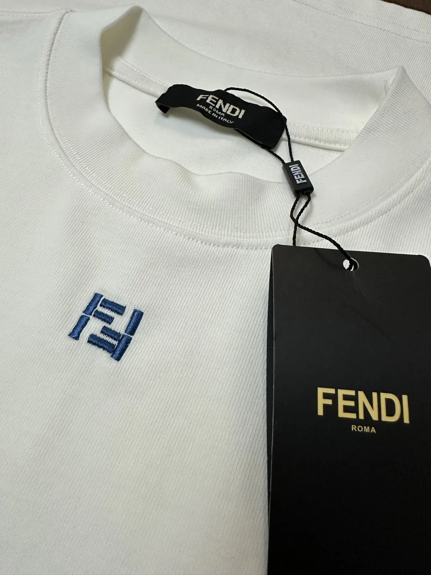 FF Logo Embroidered Heavyweight Cotton T-Shirt D19011167 — view 6