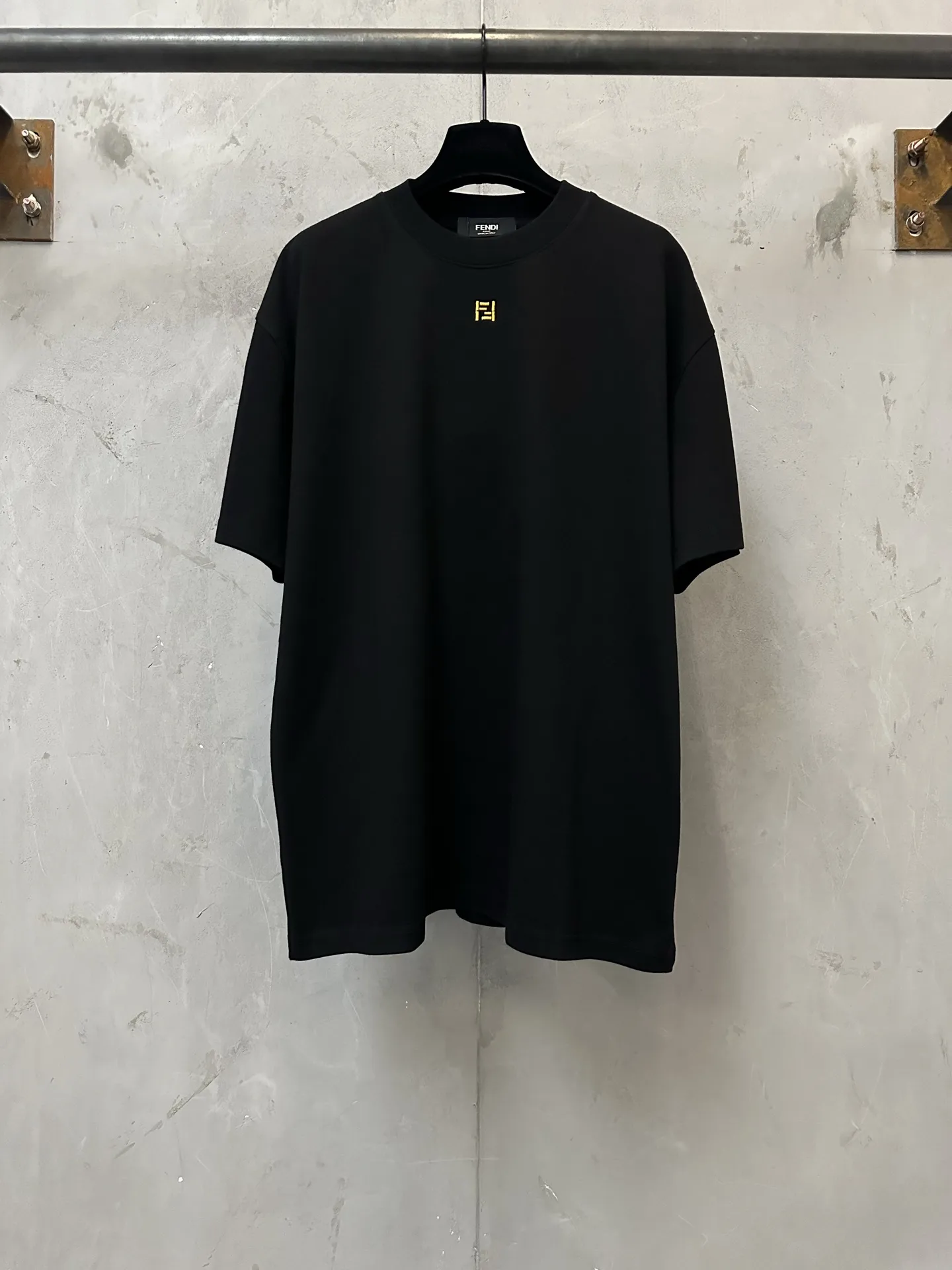 FF Logo Embroidered Heavyweight Cotton T-Shirt D19011166