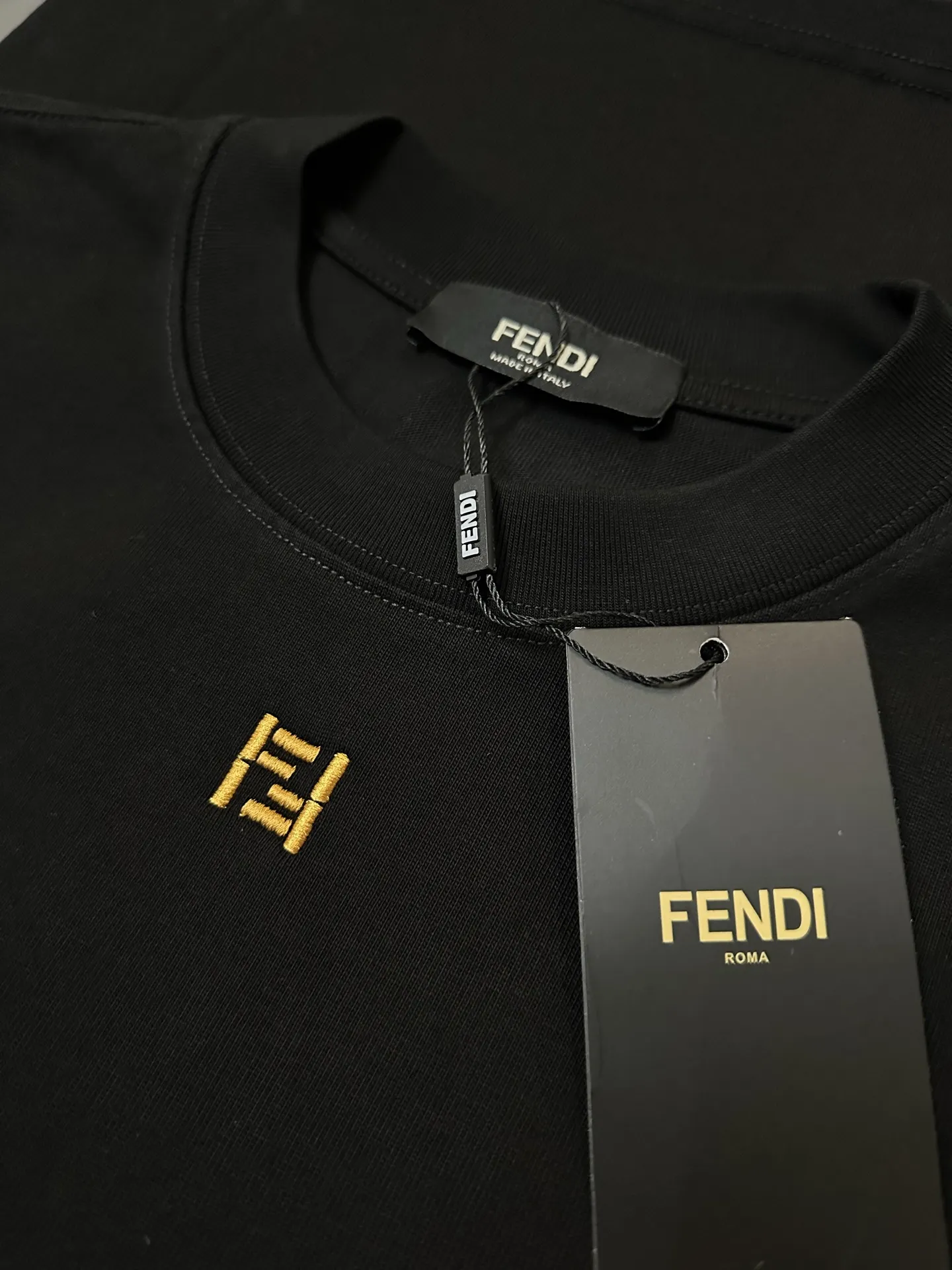 FF Logo Embroidered Heavyweight Cotton T-Shirt D19011166 — view 6