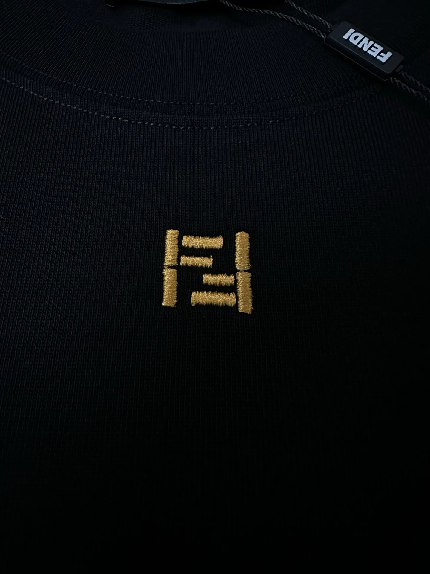 FF Logo Embroidered Heavyweight Cotton T-Shirt D19011166 — view 7