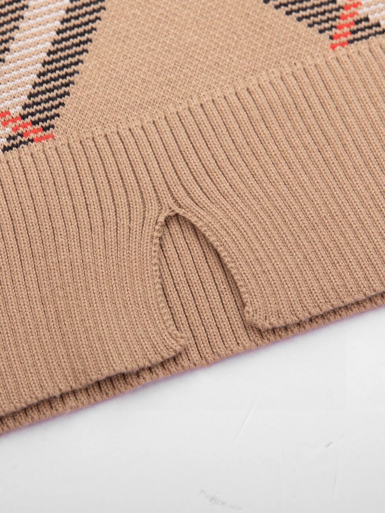 Check Wool-Blend Crew-Neck Sweater D19515987 — view 5