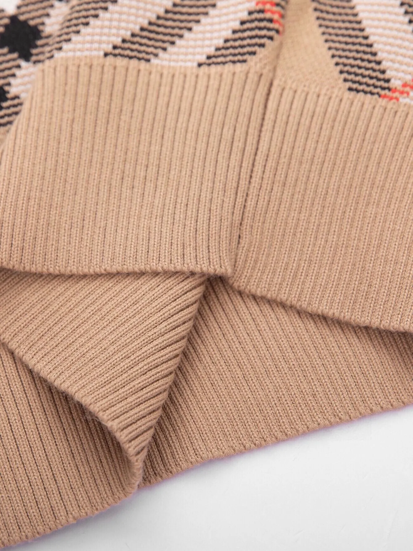 Check Wool-Blend Crew-Neck Sweater D19515987 — view 8
