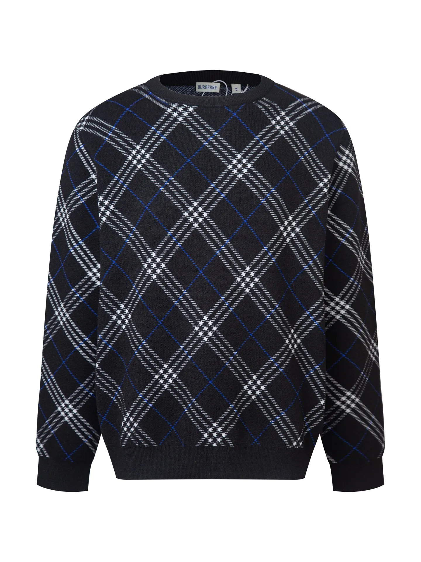 Check Wool-Blend Crew-Neck Sweater D19516047