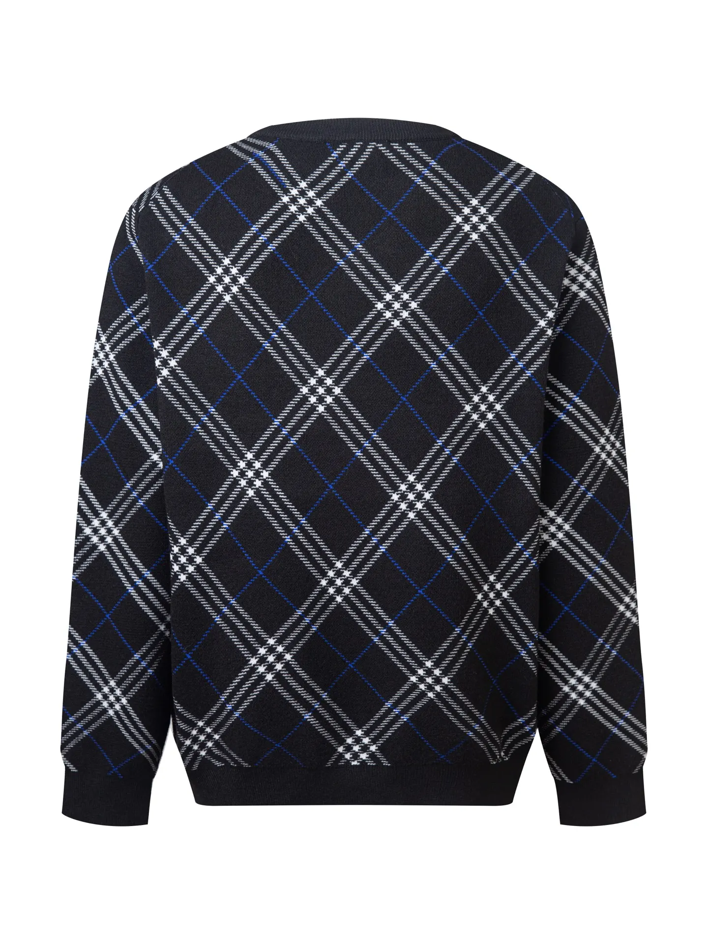 Check Wool-Blend Crew-Neck Sweater D19516047 — view 2