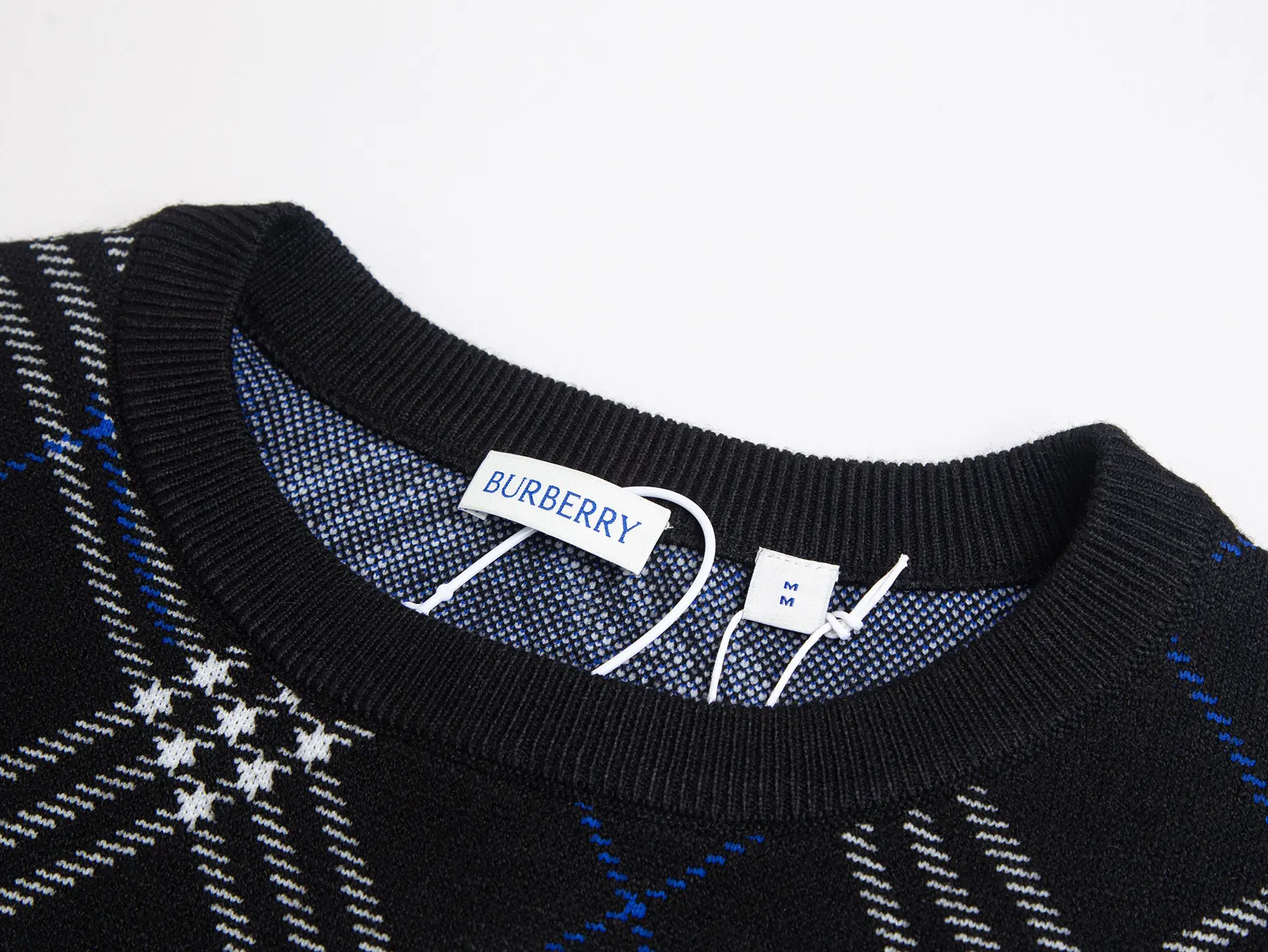 Check Wool-Blend Crew-Neck Sweater D19516047 — view 3