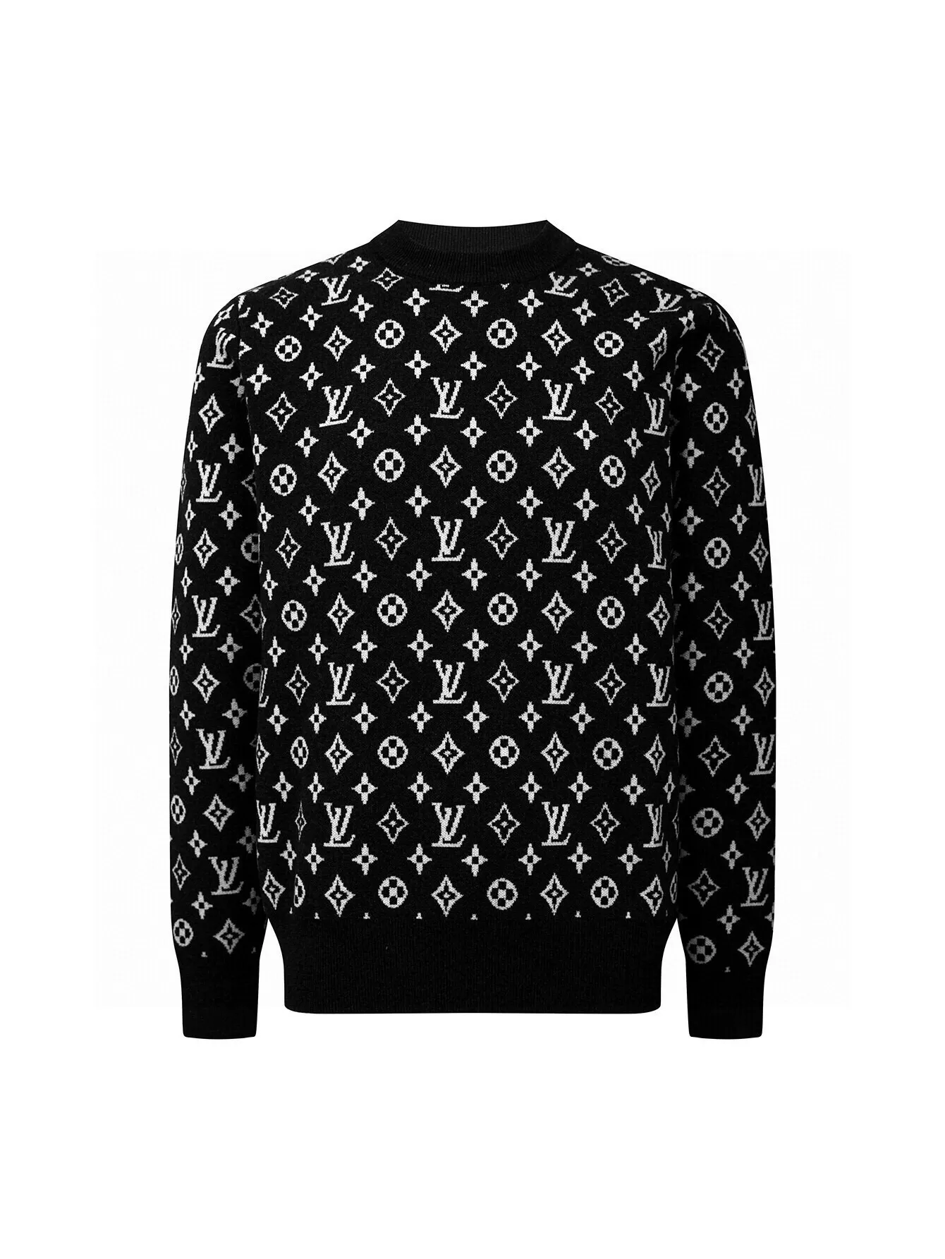 Monogram Jacquard Wool Crew-Neck Sweater D19516051
