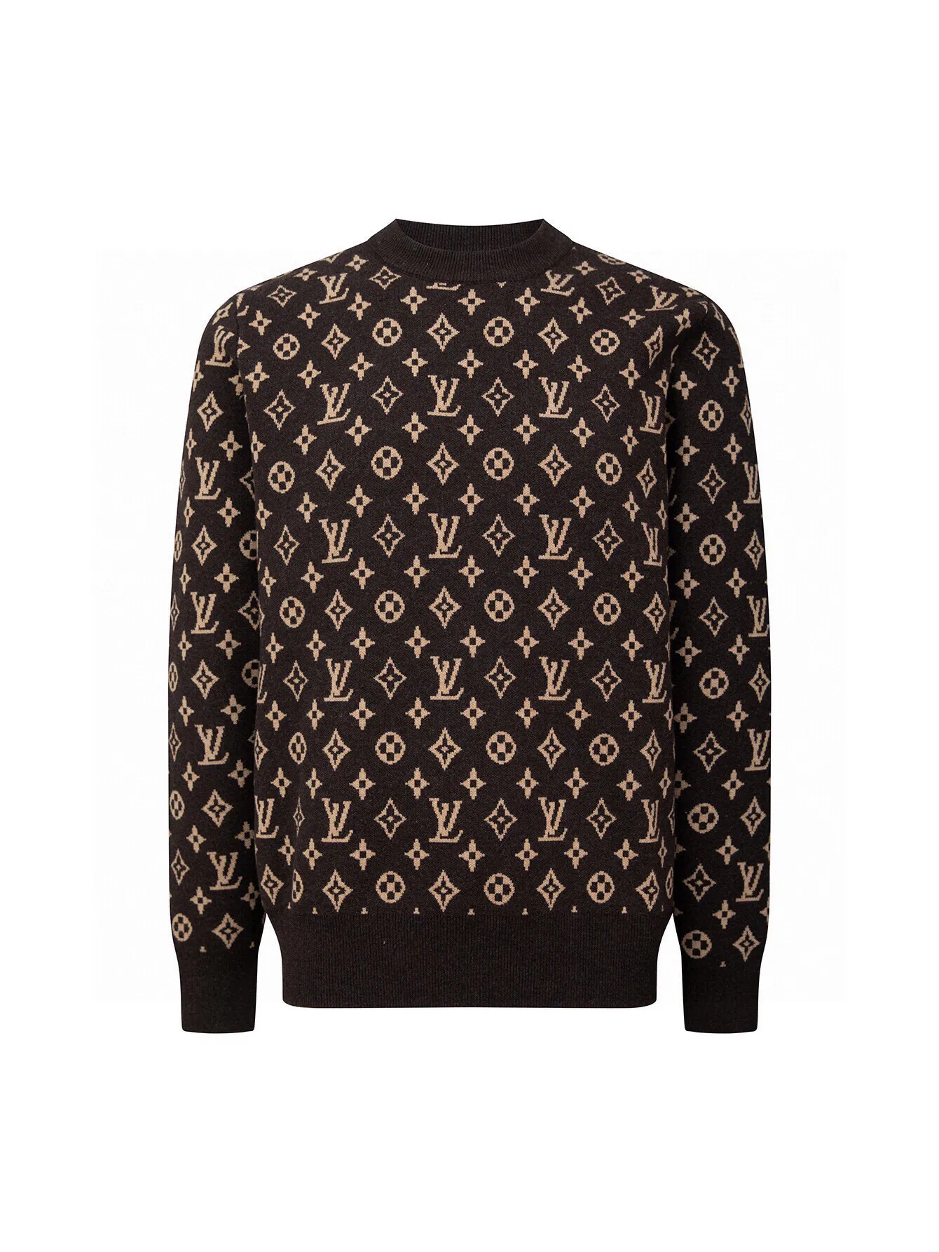 Monogram Jacquard Wool Crew-Neck Sweater D19516050
