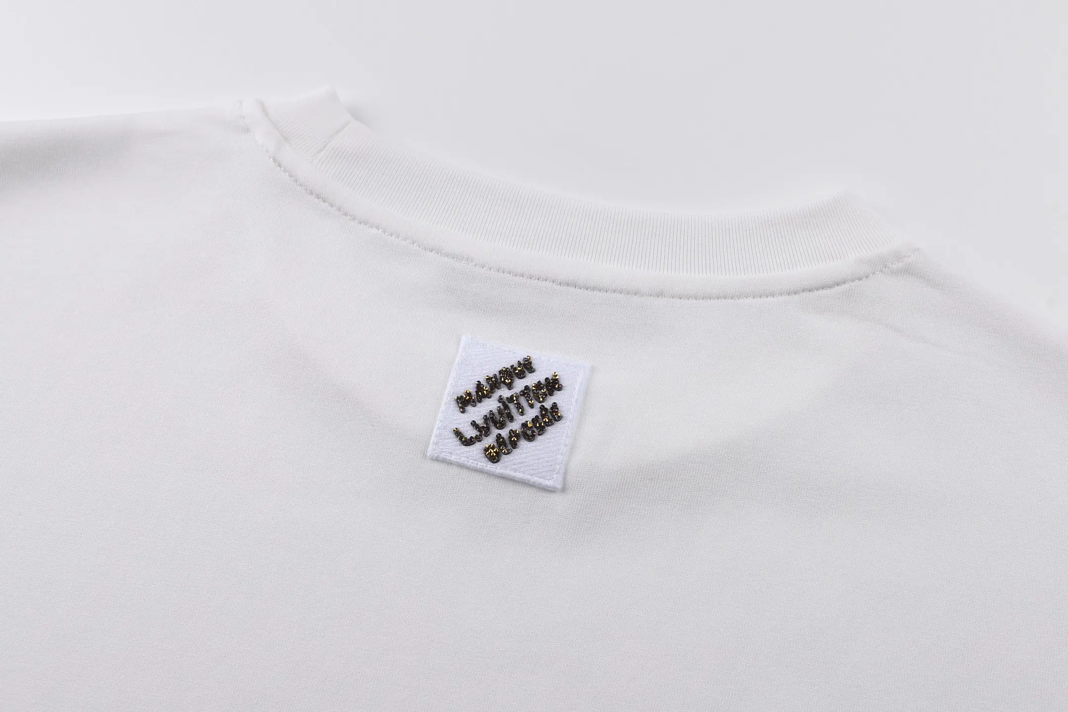 Sequin Logo Embroidered Cotton T-Shirt D19513843 — view 4