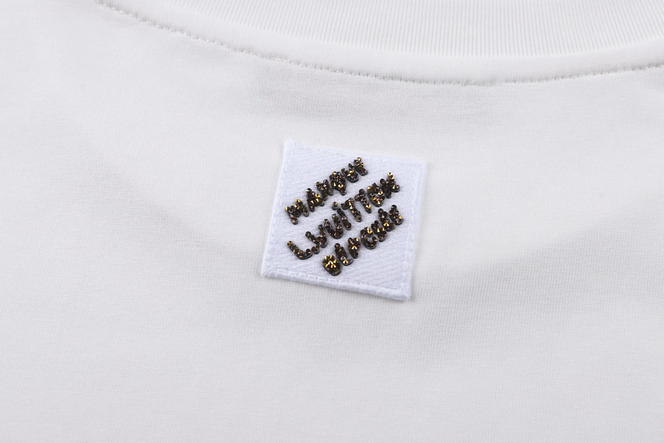Sequin Logo Embroidered Cotton T-Shirt D19513843 — view 6
