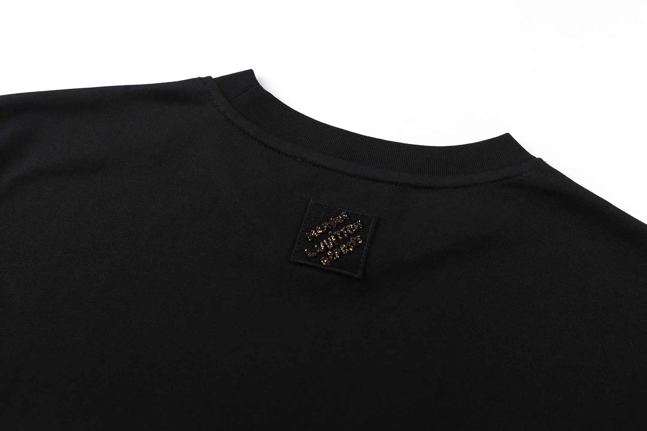 Sequin Logo Embroidered Cotton T-Shirt D19513842 — view 4