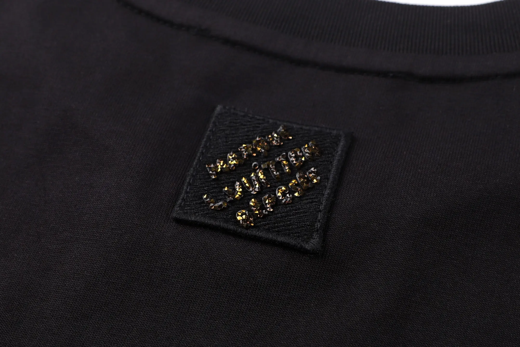 Sequin Logo Embroidered Cotton T-Shirt D19513842 — view 6
