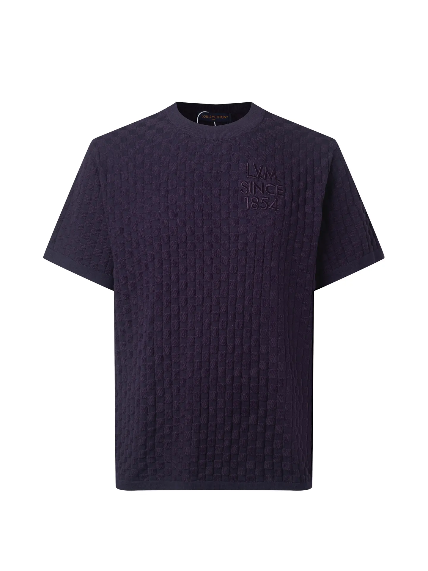 Damier Embroidered Wool-Blend Knit T-Shirt D19511056