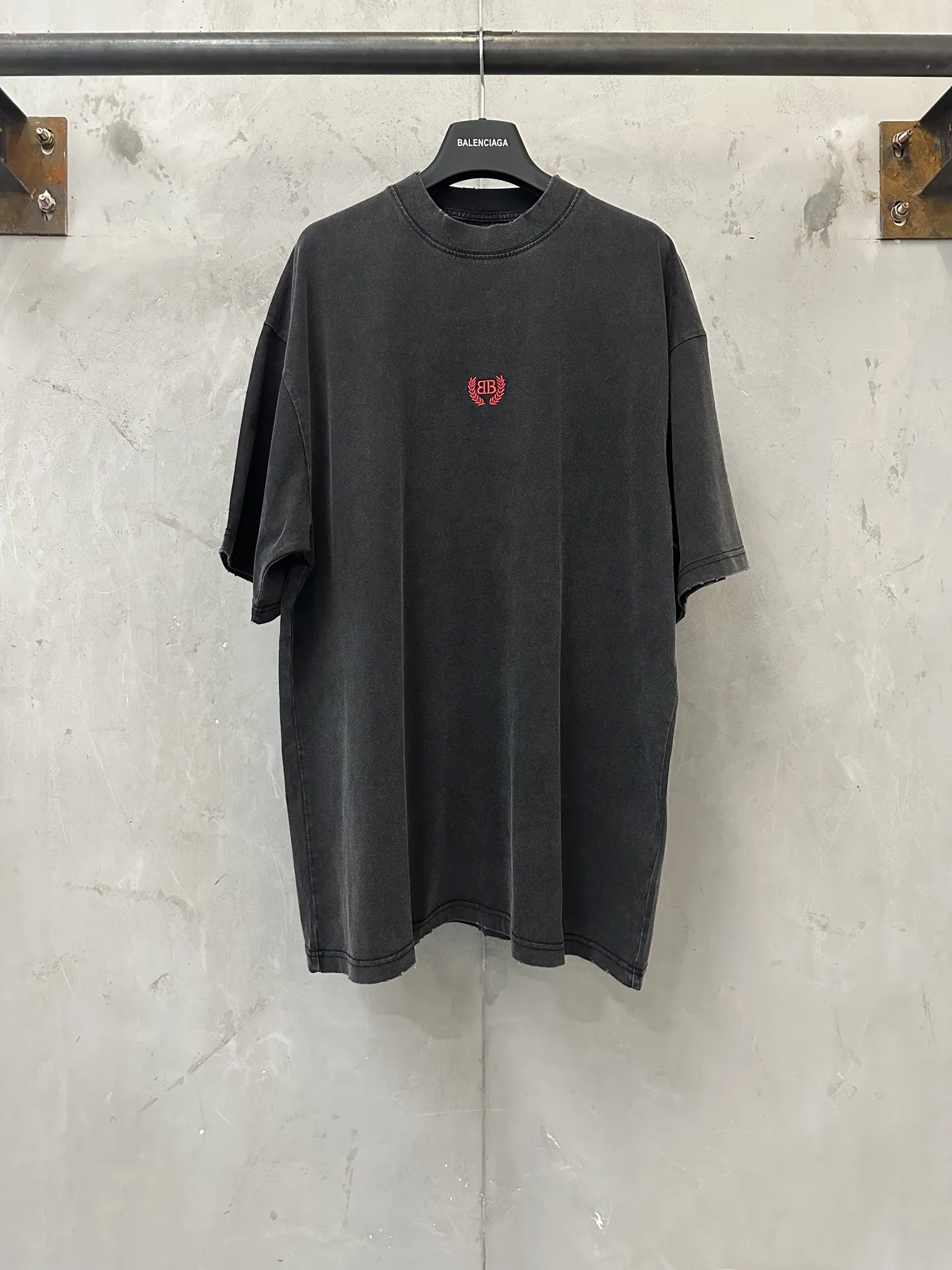 Logo Embroidery Washed Cotton T-Shirt D20018908