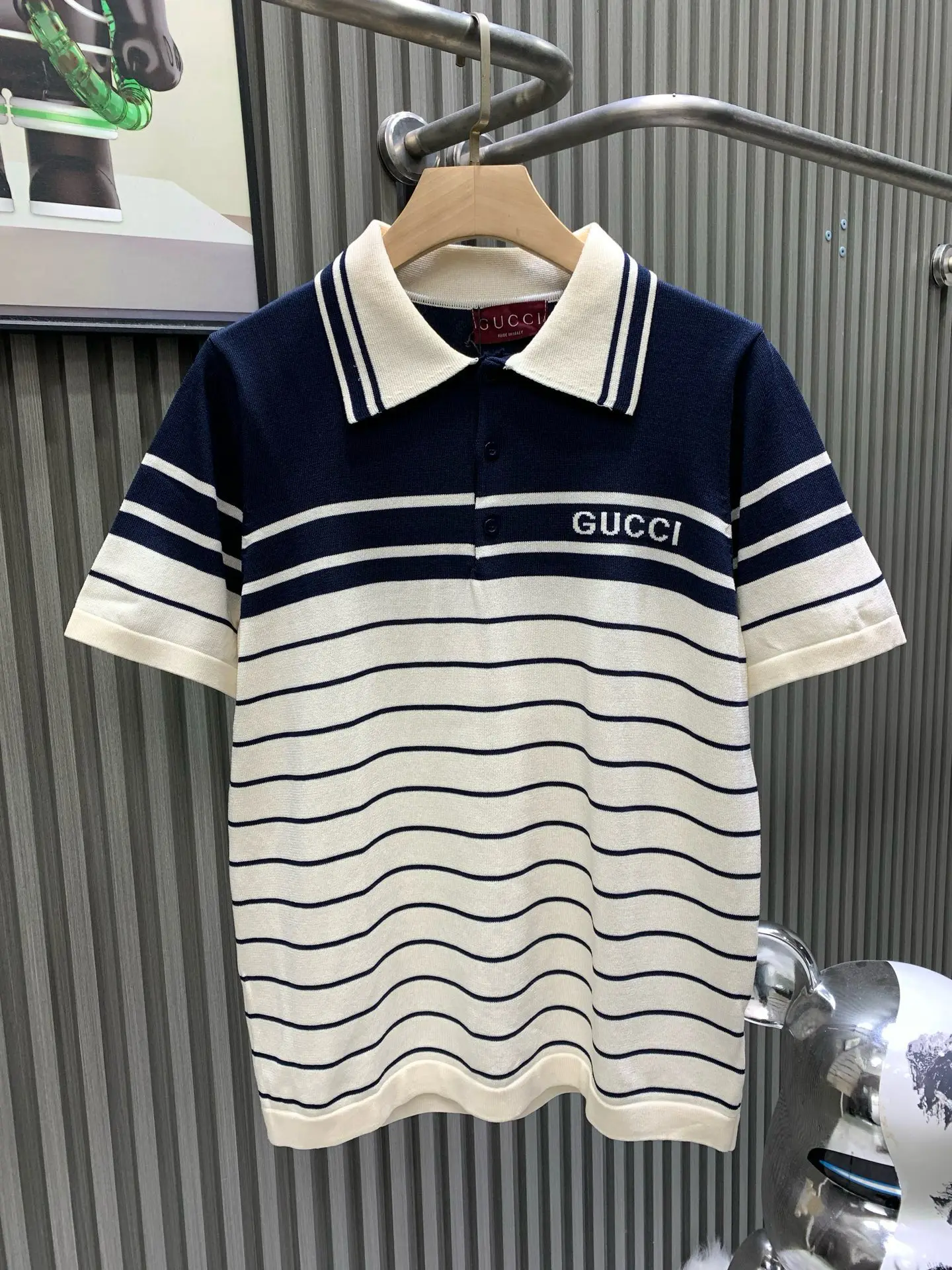 Striped Cotton-Knit Polo Shirt D20014121